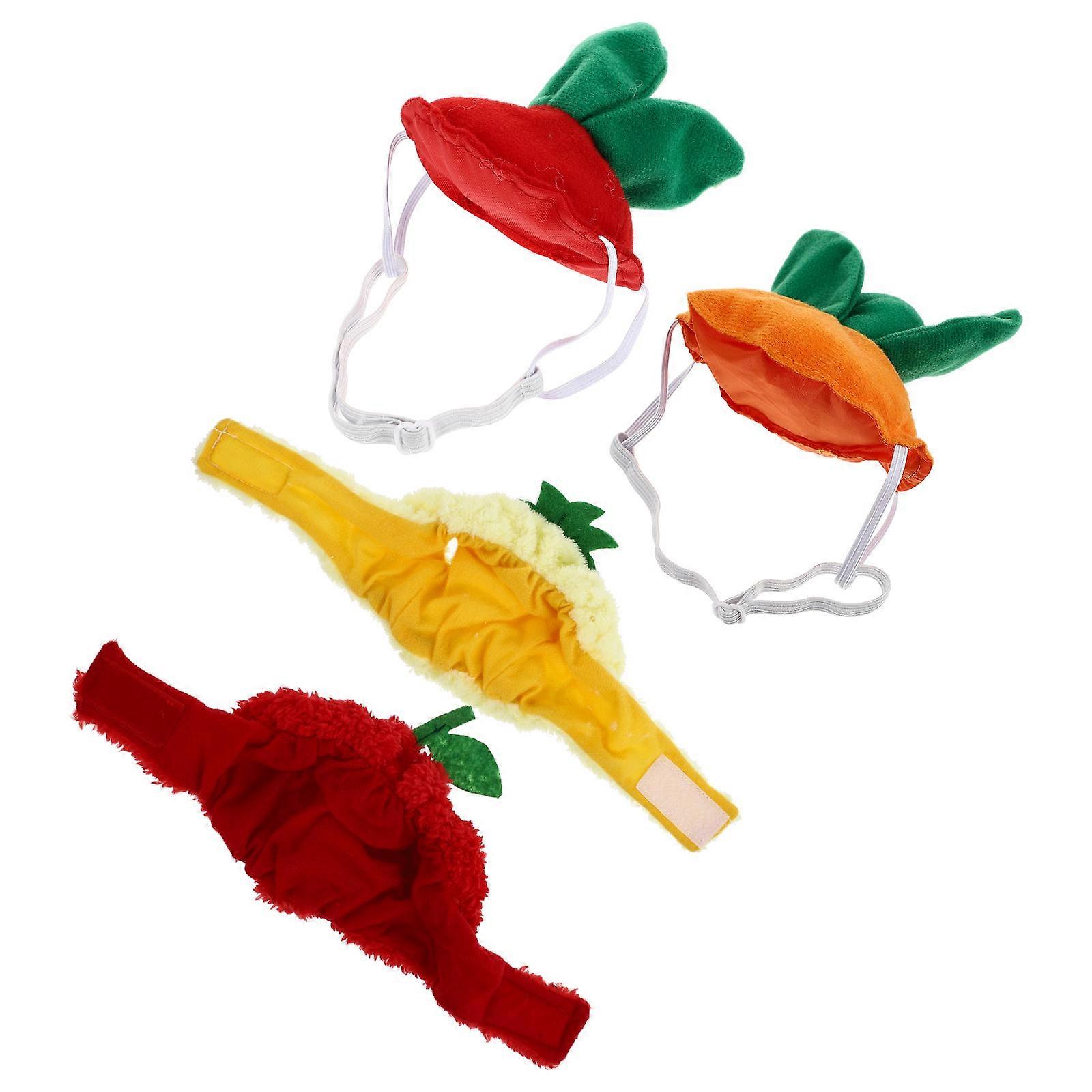 Pet Hat Costume Pumpkin Shape Weekend Gathering Accessory 4Pcs