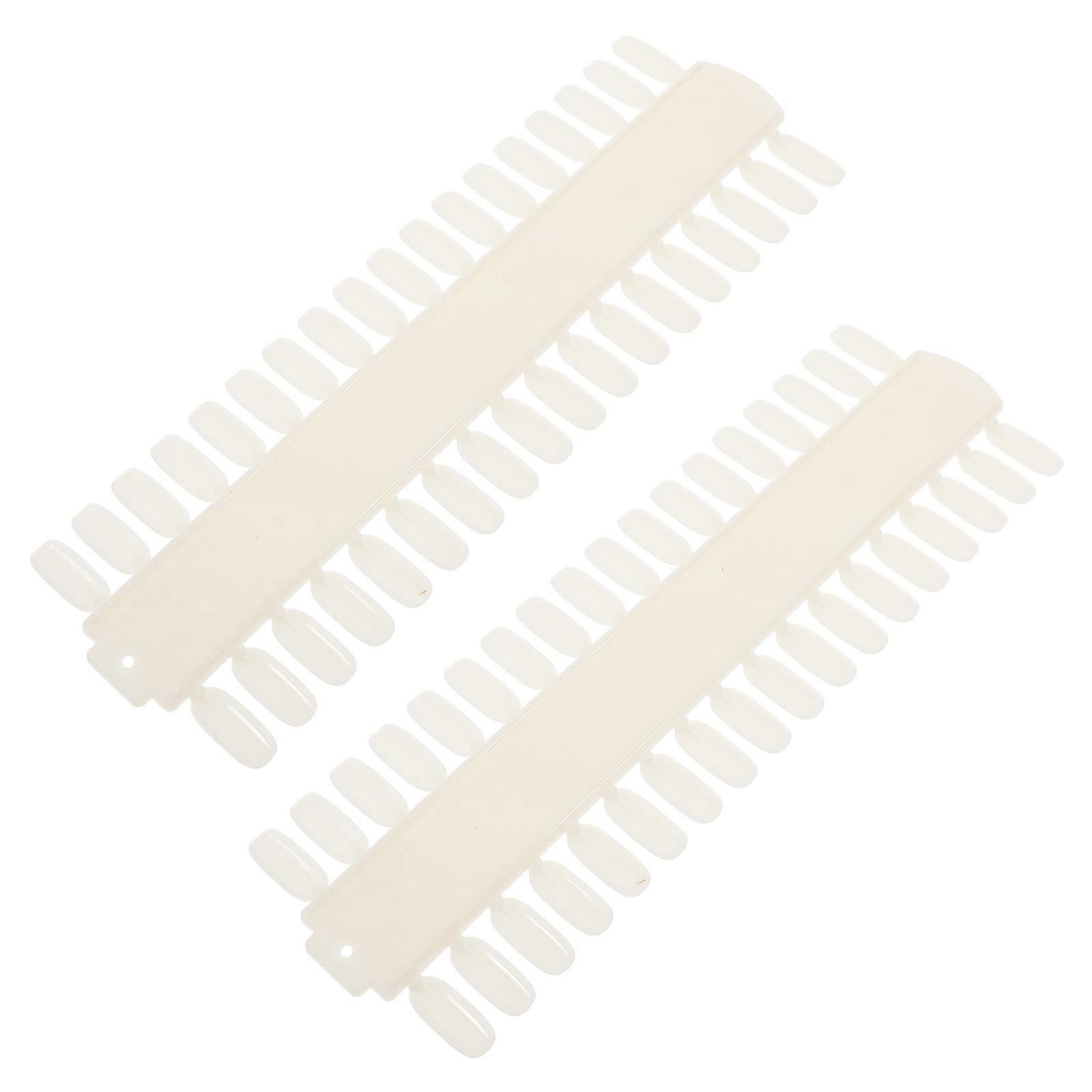 Nail Color Palette Display Board with False Nail Tips, Single Sided Long Strip for Salon & Home Manicure – Natural Color