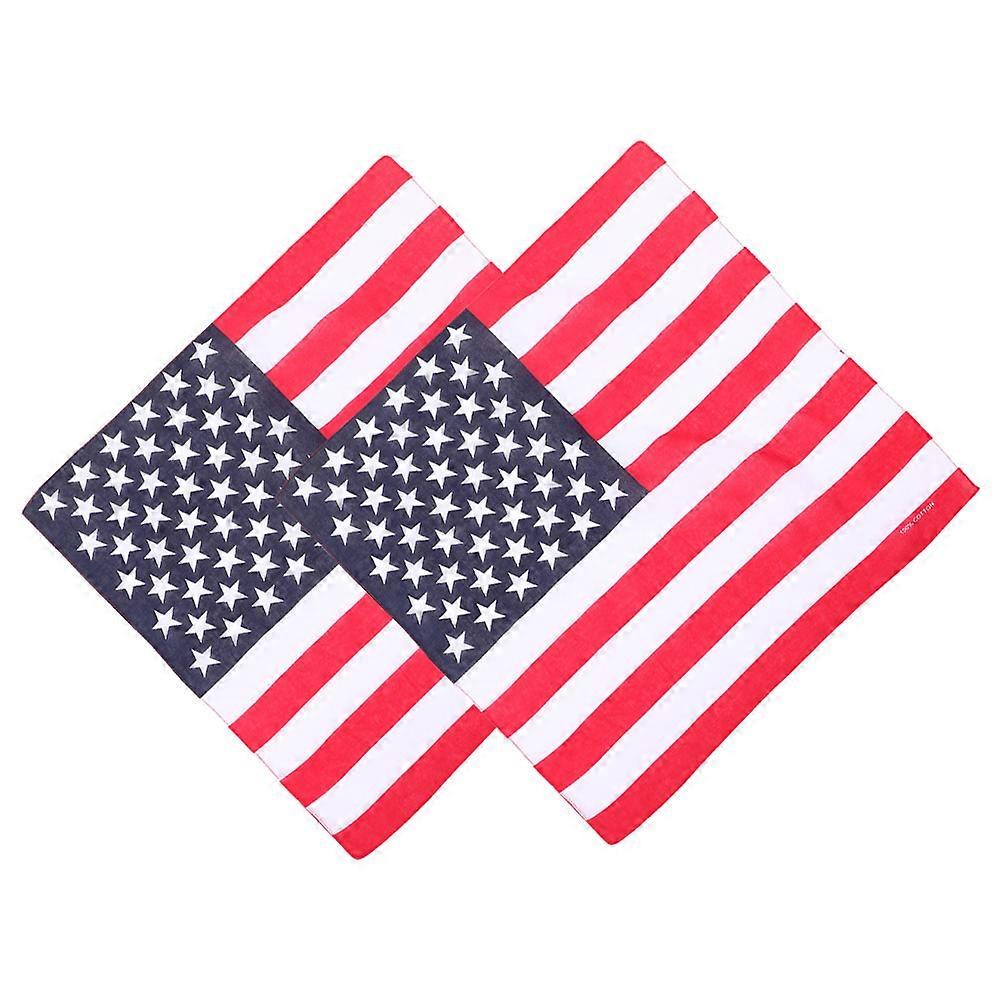 Here's a refined and professional product description for the item you mentioned:
**2pcs American Flag Handkerchief – Patriotic Neck Scarf &