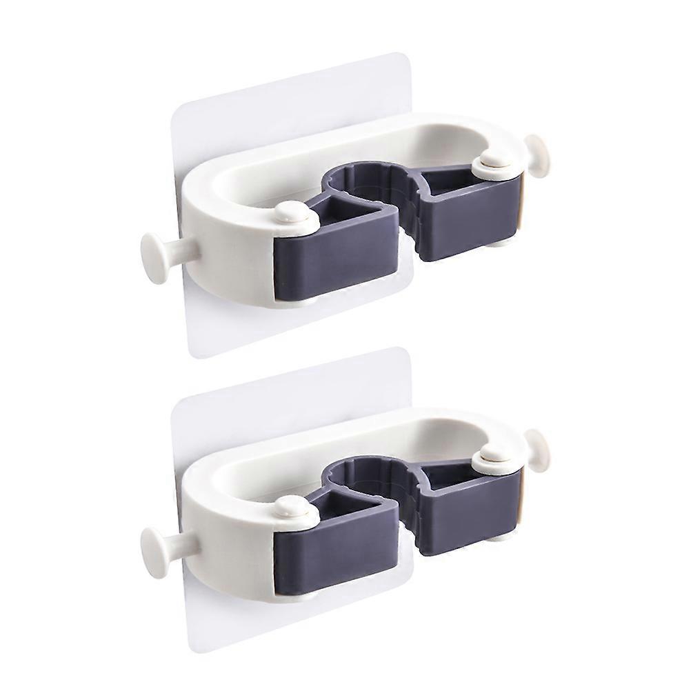 Mopping Mop Bracket Traceless Design Mop Holders Office 11x2cm Multi-Functional 2Pcs