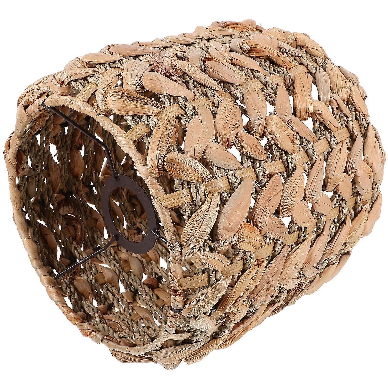 Lamp Shade For Ceiling Light Woven Lampshade Hotel Decoration Iron Material Round Shape 22.00X21.00X21.00CM Create Rustic Atmosphere 1Pack