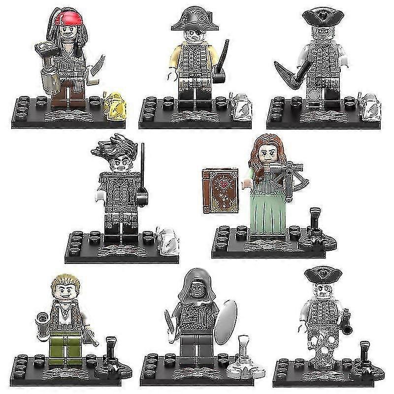 Pirate-Themed Building Block Figures for Kids (Set of 8, 4.5cm Each)