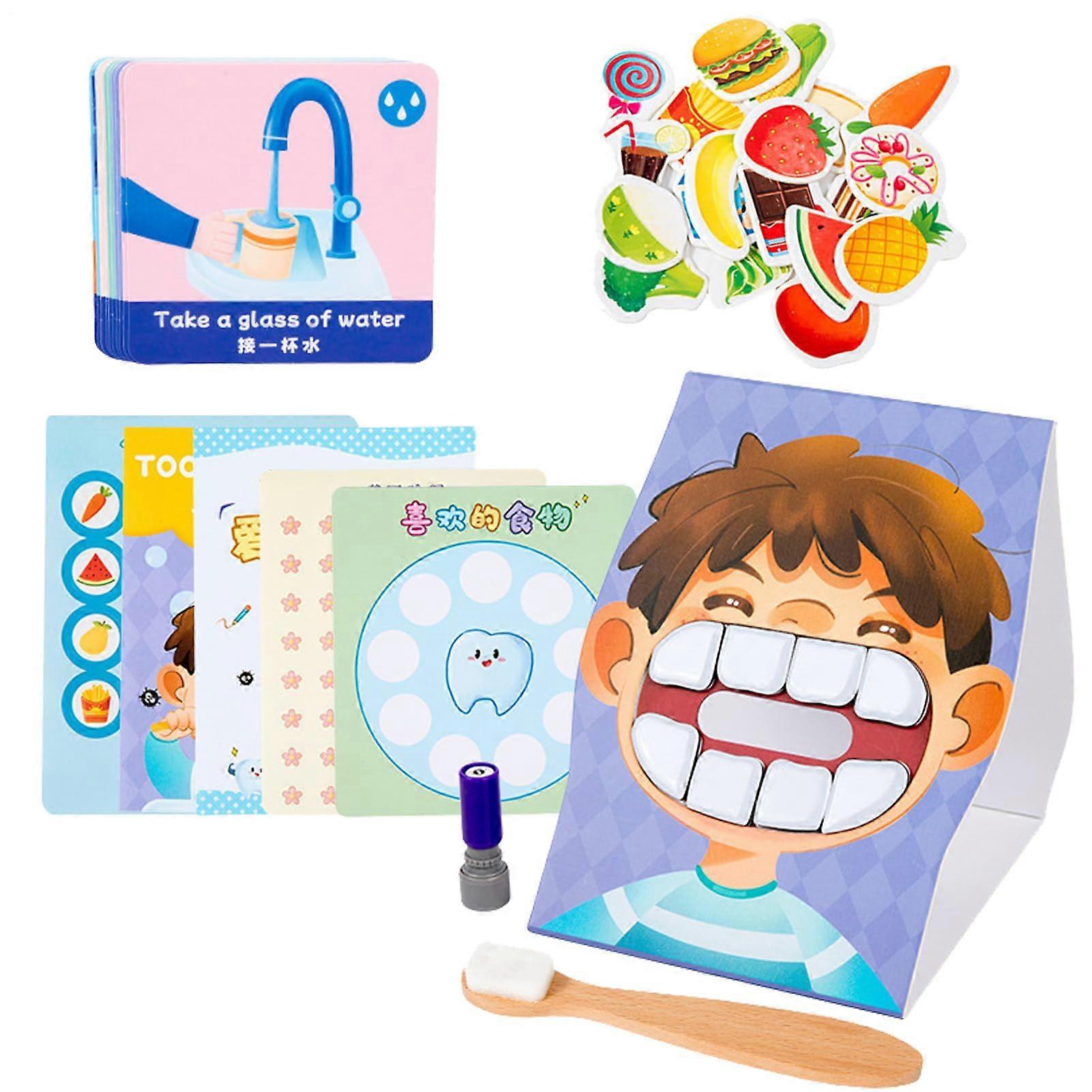Dental Defense Board Game for Kids 3 Years and Up - Interactive Oral Hygiene Learning Game with Toothbrush and Teaching Cards