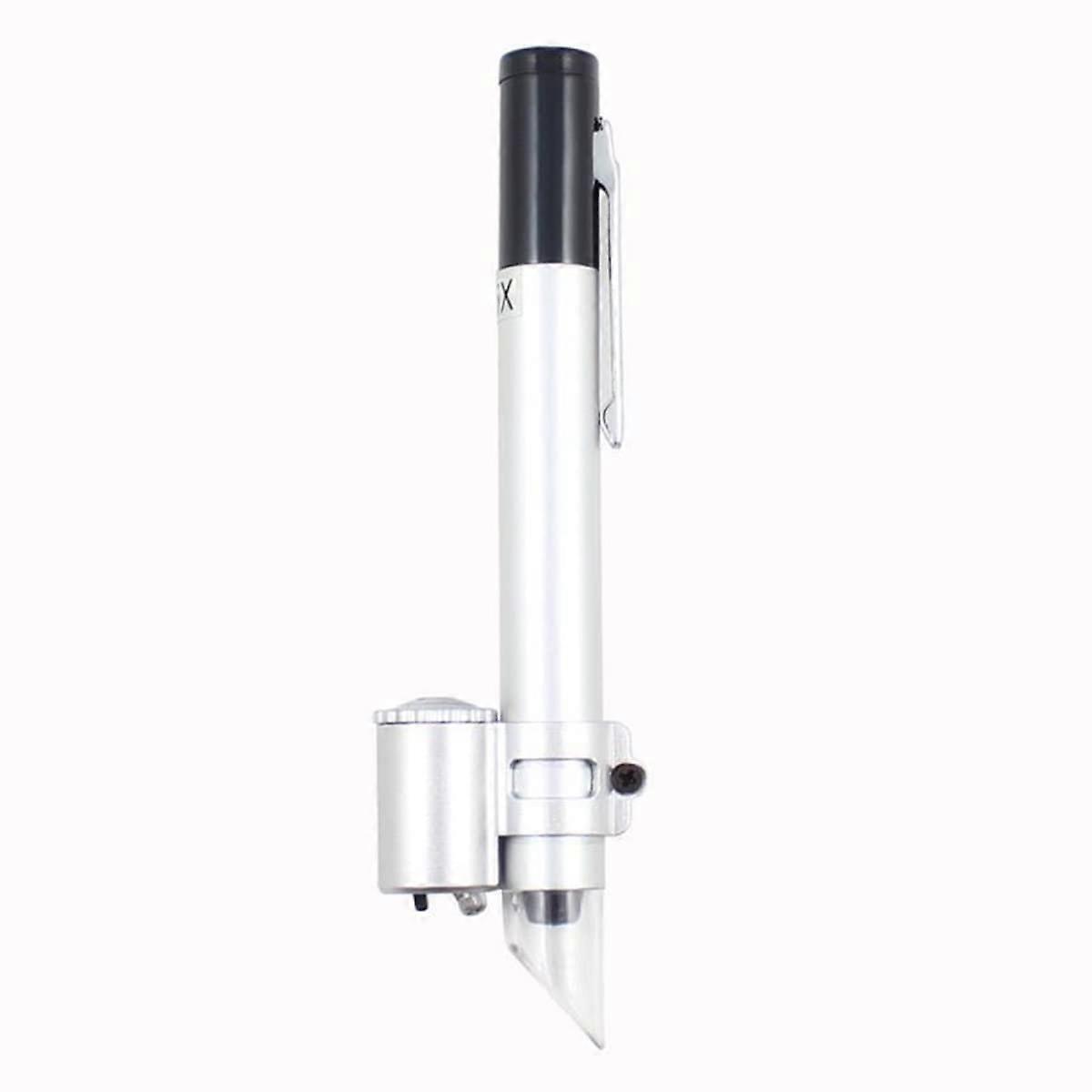Microscope Accessory Kit 50X with Measuring Pen Microscope LED Magnifying Glass Portable Microscopic Slides (Color: Pen 50X with Scale)