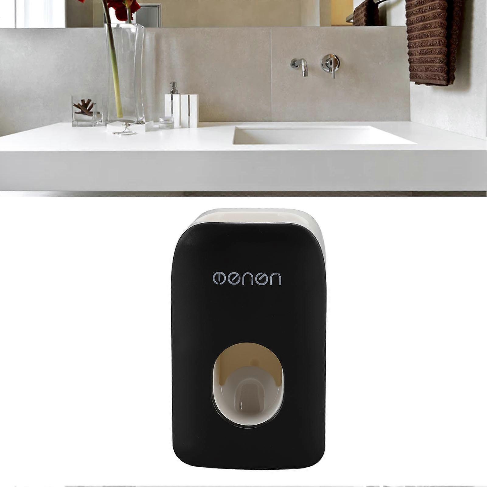 Automatic Toothpaste Dispenser Wall Mounted Adhesive Toothpaste Squeezer Holder for Bathroom Black 