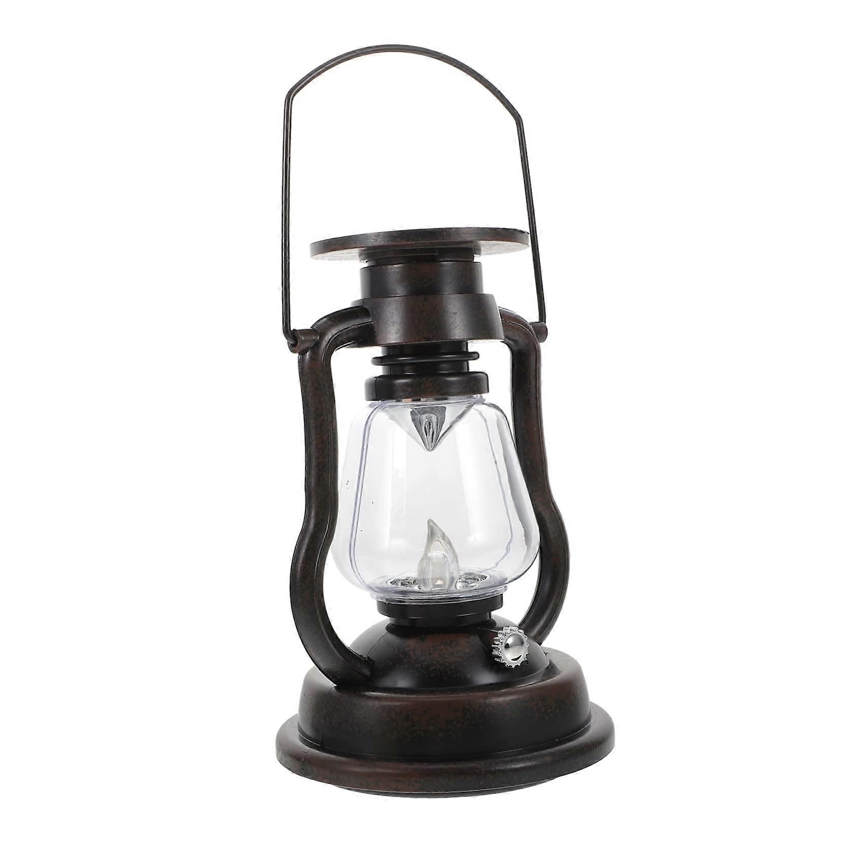 Solar Lantern with Flickering Design Garden Lighting for Outdoor Use Robust and Glass Materials Solar Powered for Camping and Parties Rustic LED