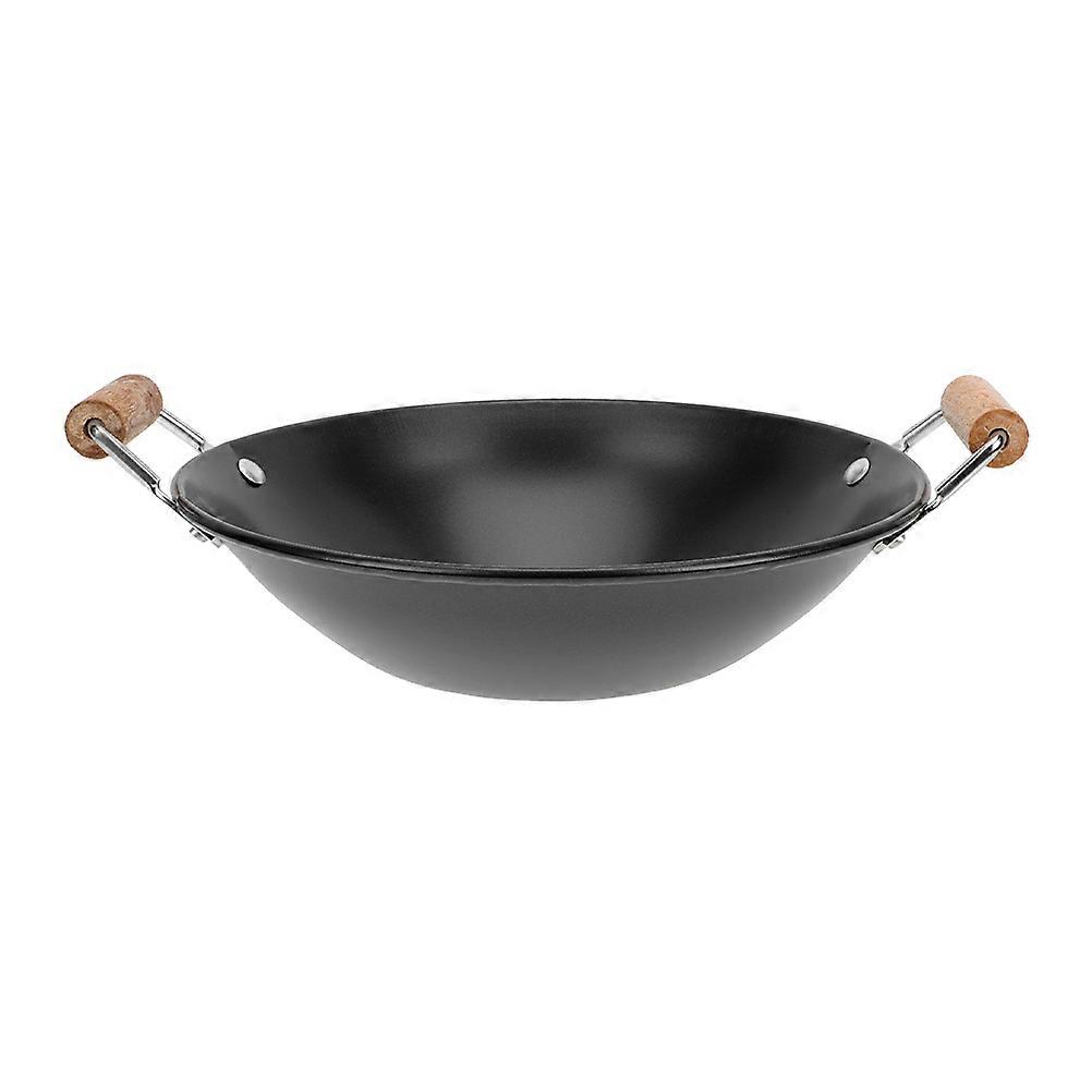 Stainless Steel Cooking Pot with Wooden Handle, Flat Bottom, Double Ear Design for Easy Handling and Hanging, Multipurpose Stock Pot for Stir Fry