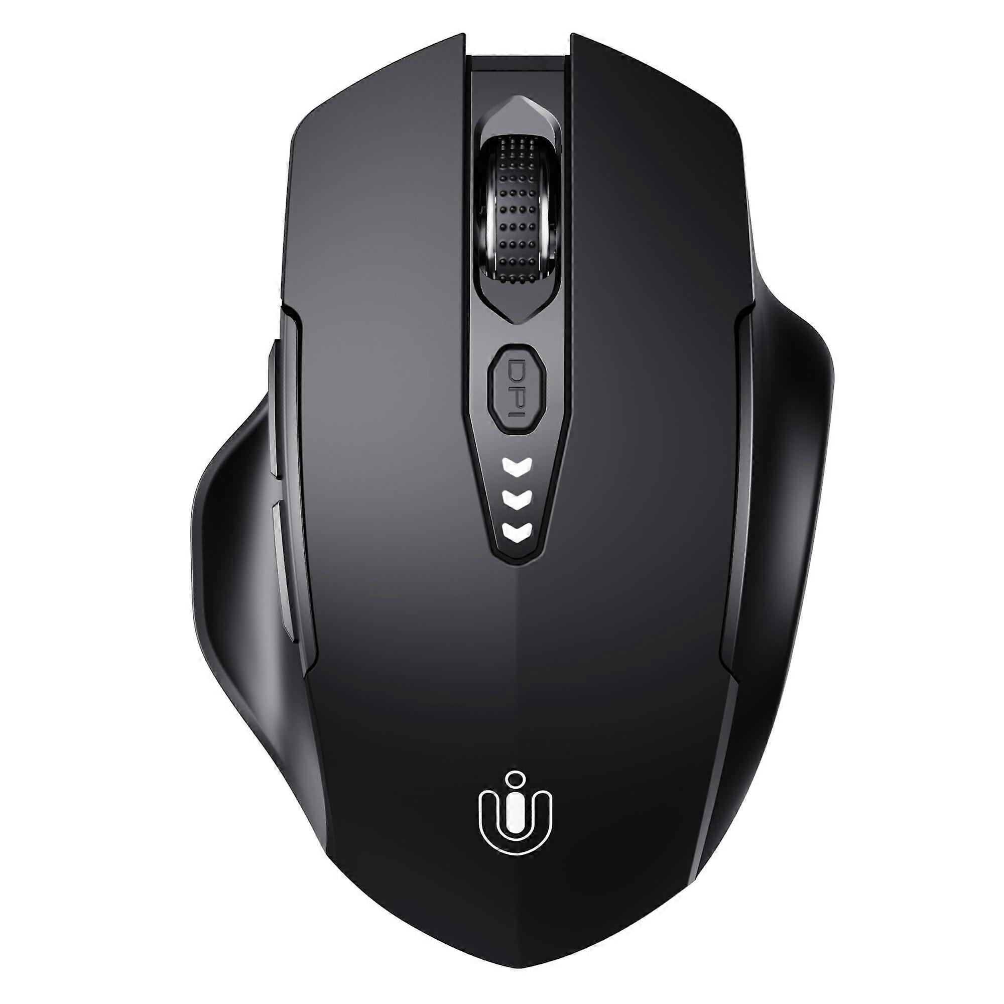 Bluetooth Mouse, Upgraded Wireless Mouse with TriMode, Visible Battery Level, Ergonomic, 4 DPI, for Laptop, Black