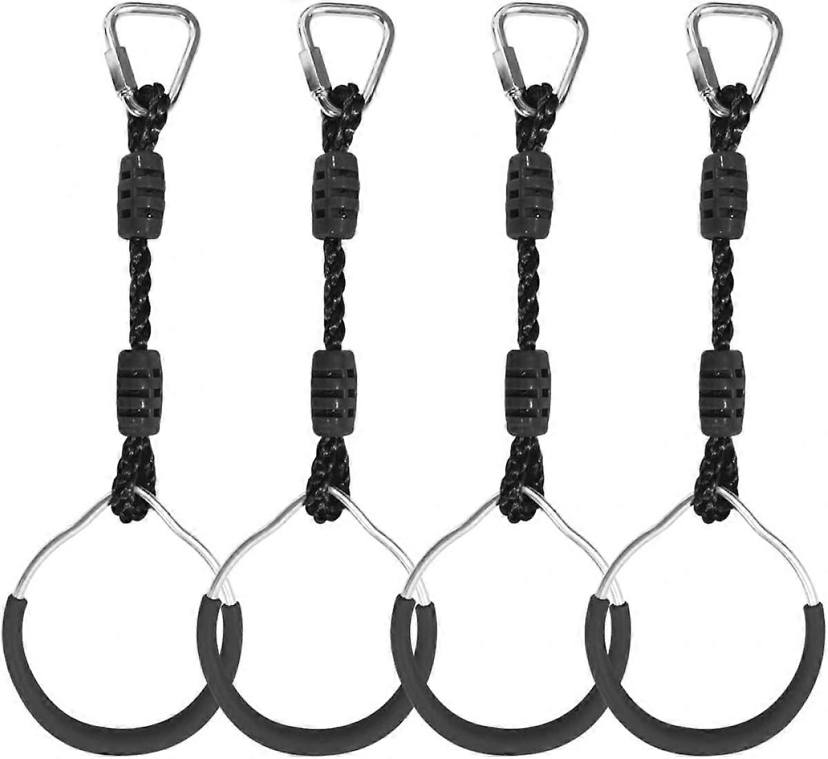 4 قطع حلقات تسلق الأطفال متعددة الوظائف أرجوحة مع حلقات بلاستيكية الحد الأقصى للتحميل: 120 كجم النينجا تسلق حلقات عقبة حديقة أرجوحة