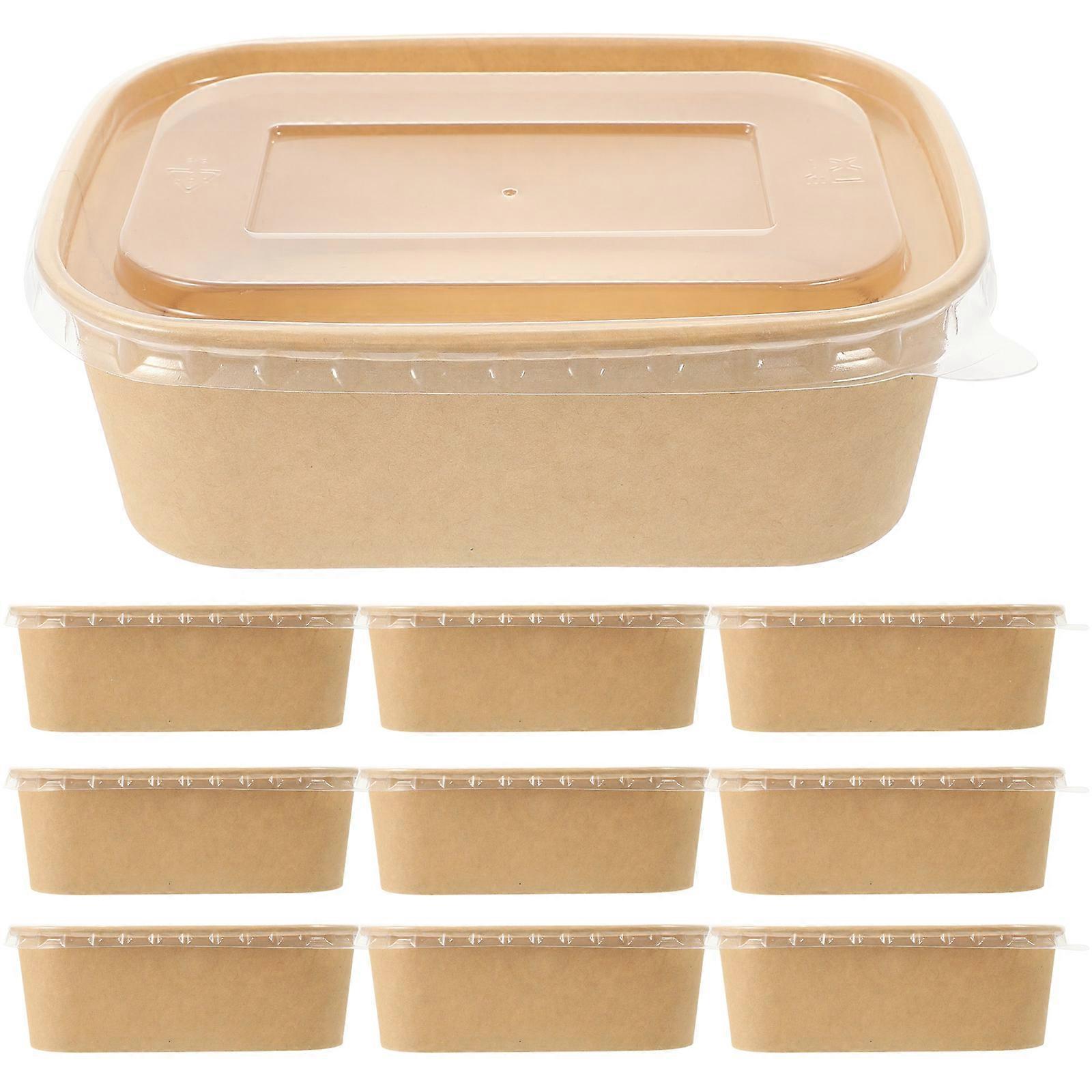 Kraft Paper with Lid for Storage Paper with Grease Barrier 10 Sets