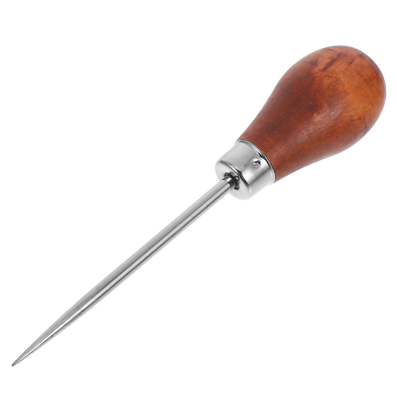 Tools Awl Diy Crafting Awl With Wooden Handle For Leather Punch Awl 1Set