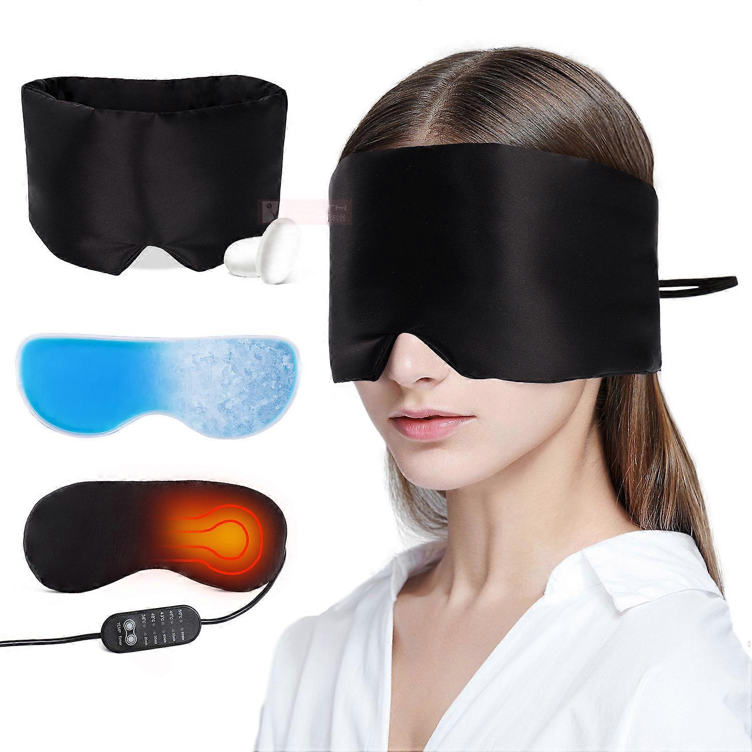 Dry Eyes Eye-Relieving & Light-Blocking Dark Circles Lavender Silk Sleeping Masks for Sleep USB Eye Heating Pad Blepharitis USB Heated Eye Mask