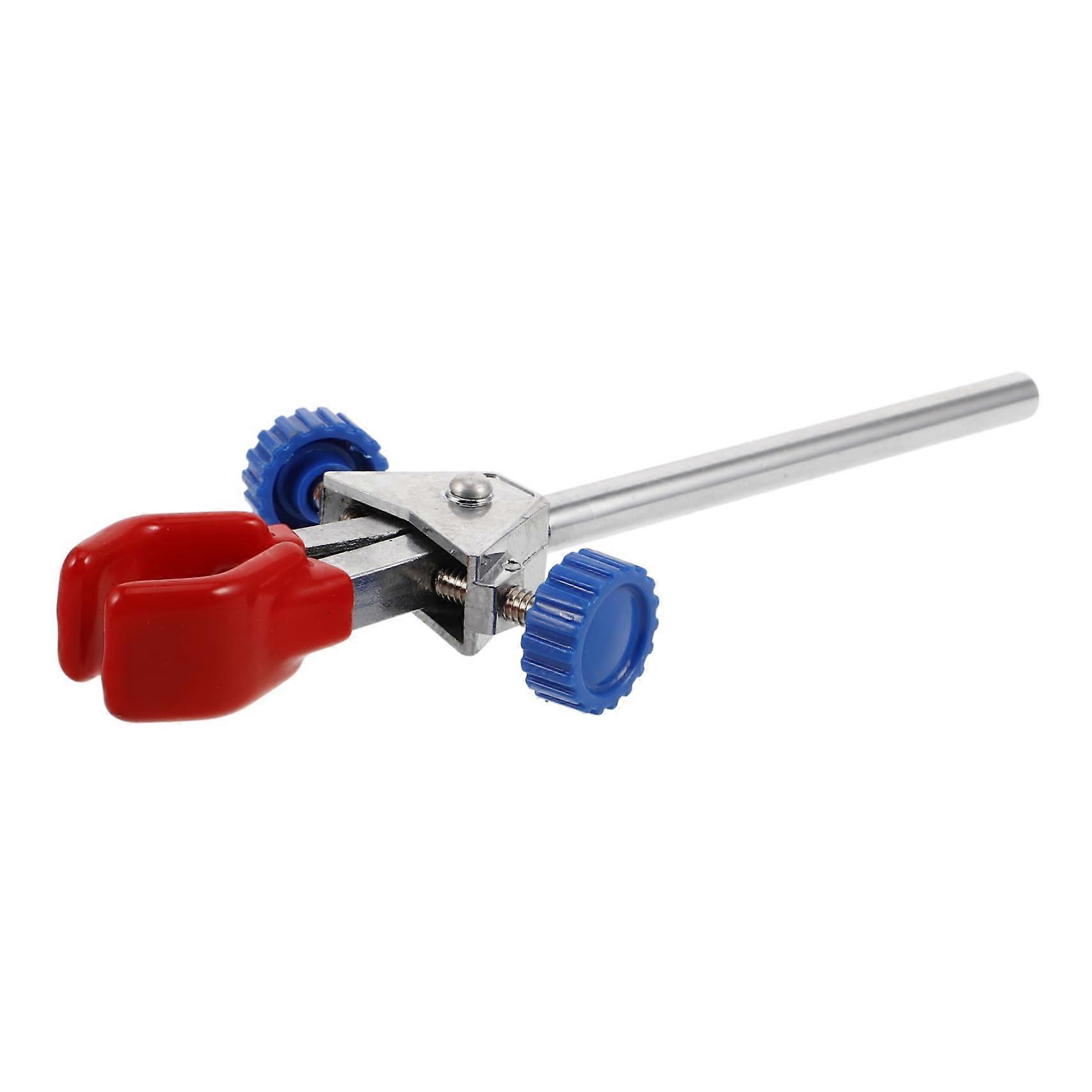 Adjustable Rotating Lab Clamp with Red Head for Chemical Bottles and Experimental Equipment, Durable Construction for Versatile Use