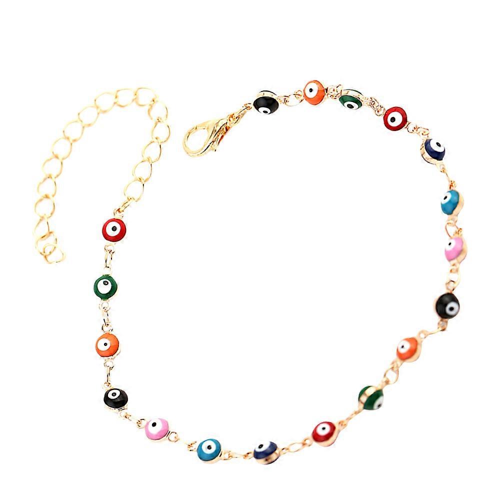 Colorful Ankle Chain with Eye Embellishment Made of Copper for Decor Multi Adjustable Size