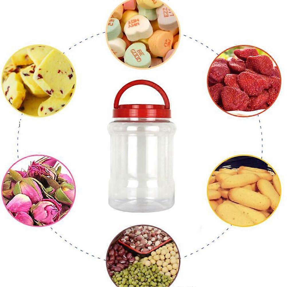Food Storage Container Plastic Jar for Sealed Can 3Pcs in Red