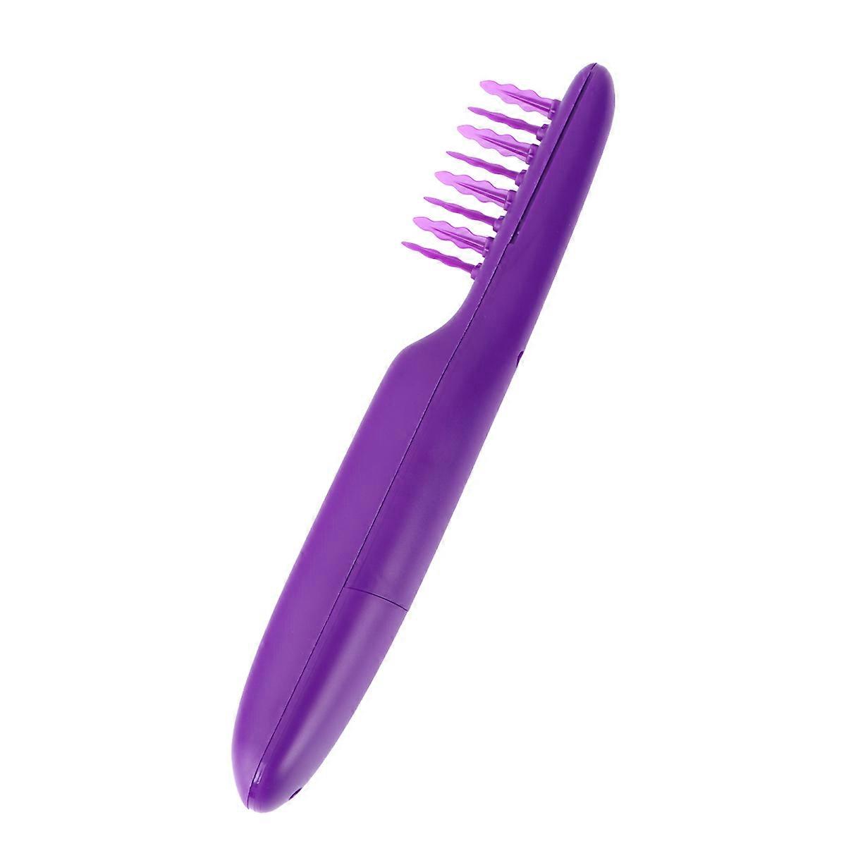 Portable Electric Comb for Home Use with ABS Material Purple Color and Multiple Frequency Vibration Massage 1 pc