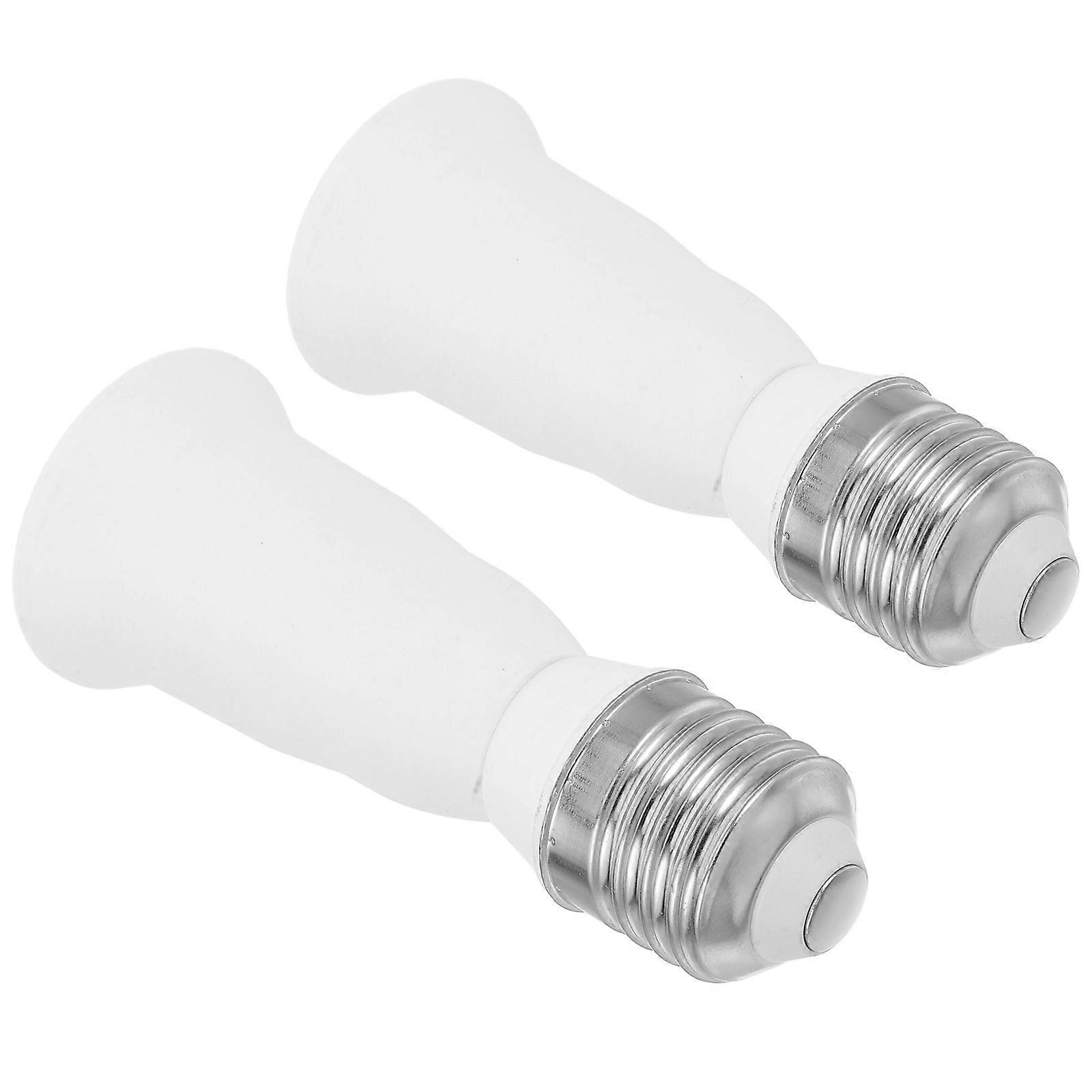 Socket Extension E26/E27 To E26/E27 Light Bulb Adapter For Office Use Flame Retardant Material Extend Light Bulb Reach 2Pcs