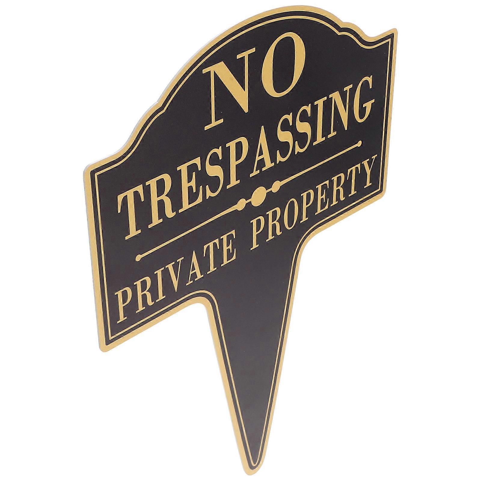 Durable Metal No Trespassing Sign with Stakes – UV Resistant Outdoor Security Warning Sign for Garden and Private Property