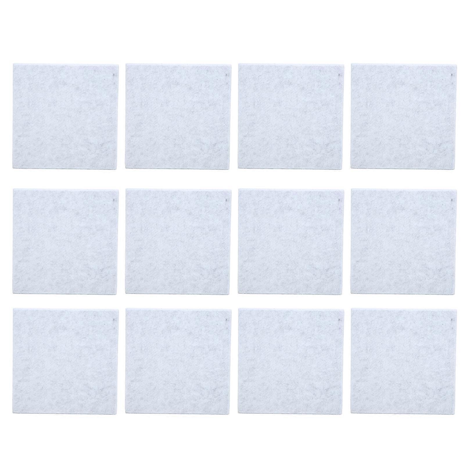 12Pcs Acoustic Panels Polyester Fiber Cutable Sound Absorption Panel for Rehearsal RoomsSilver Grey