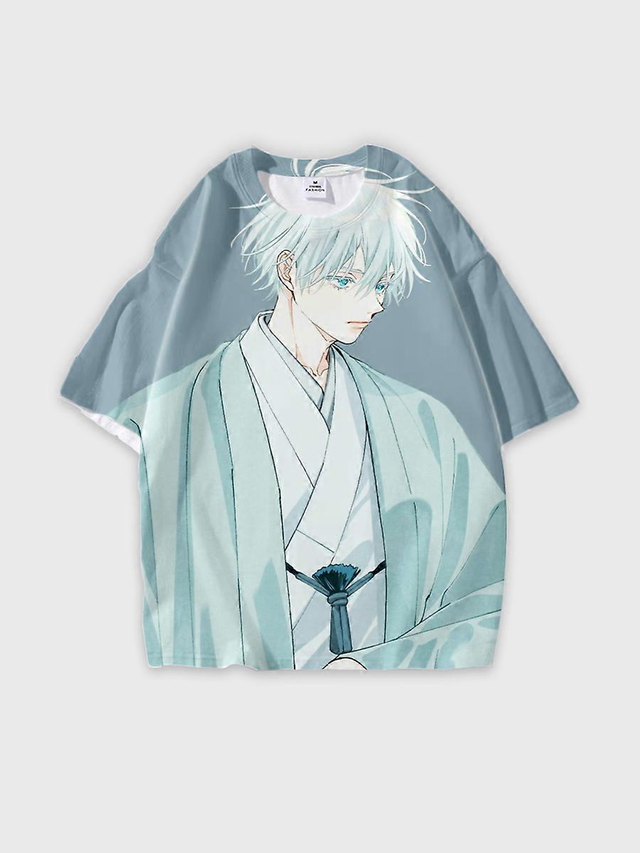 T-shirt round neck Character Pattern loose short sleeve P1561