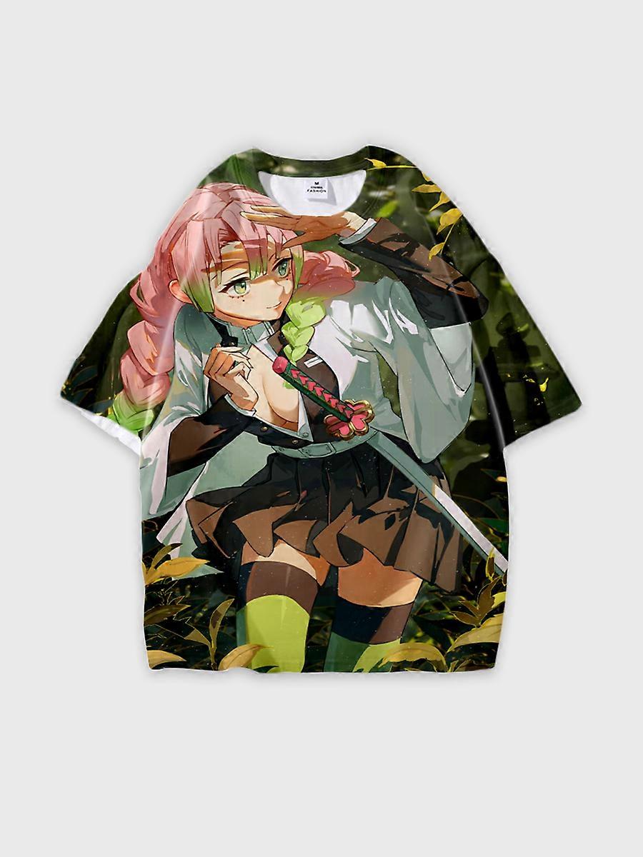 T-shirt round neck Character Pattern loose short sleeve P1548