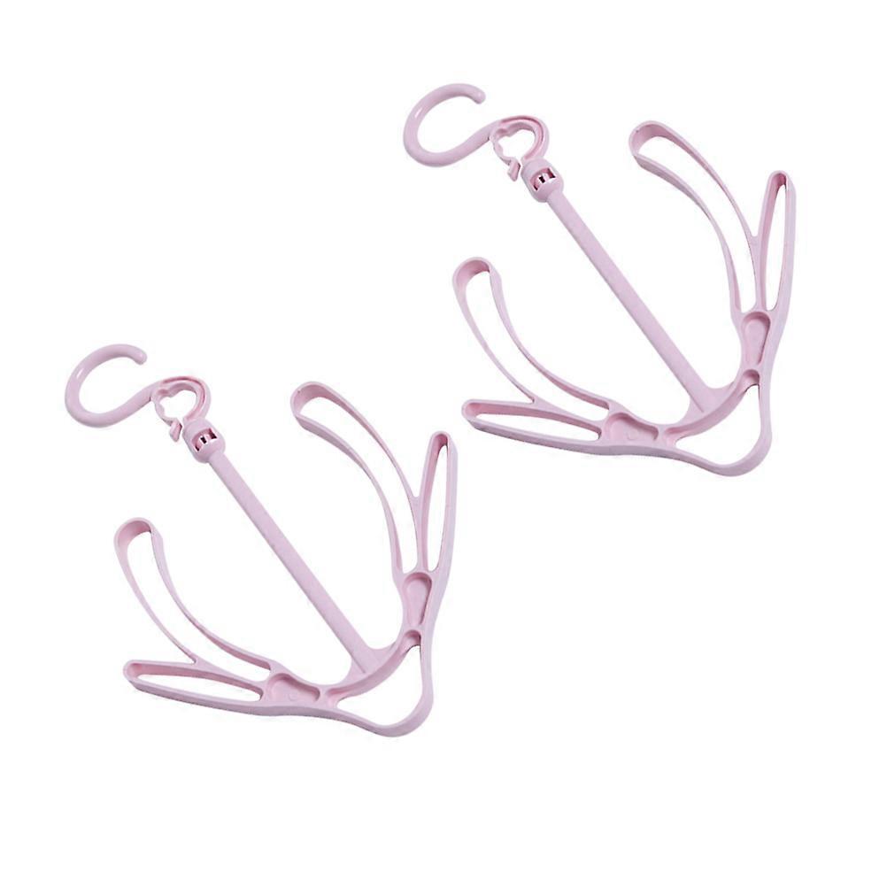 Double Hook Shoes Drying Rack Windproof for Shoes Hanging 10Pcs Pink
