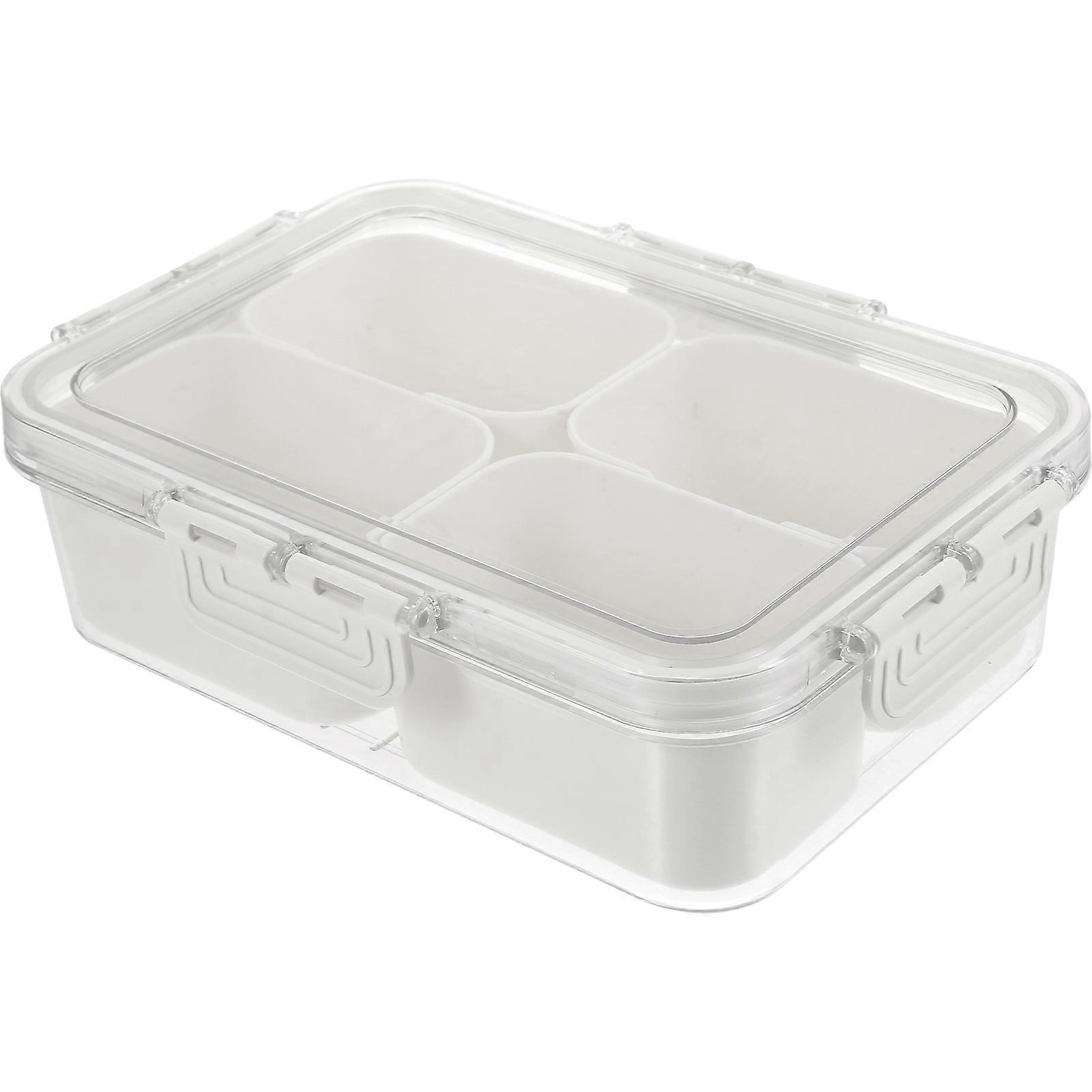 Divided Spice Box Container With Clear Lid For Home Use Store Spices Fresh In 1Set