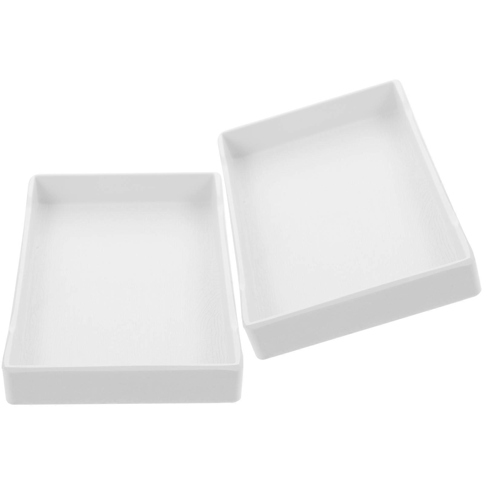 Weißes Snacktablett für zu Hause, tragbar und wiederverwendbar, perfekt für Obst, Kuchen oder Snacks 2 Stück