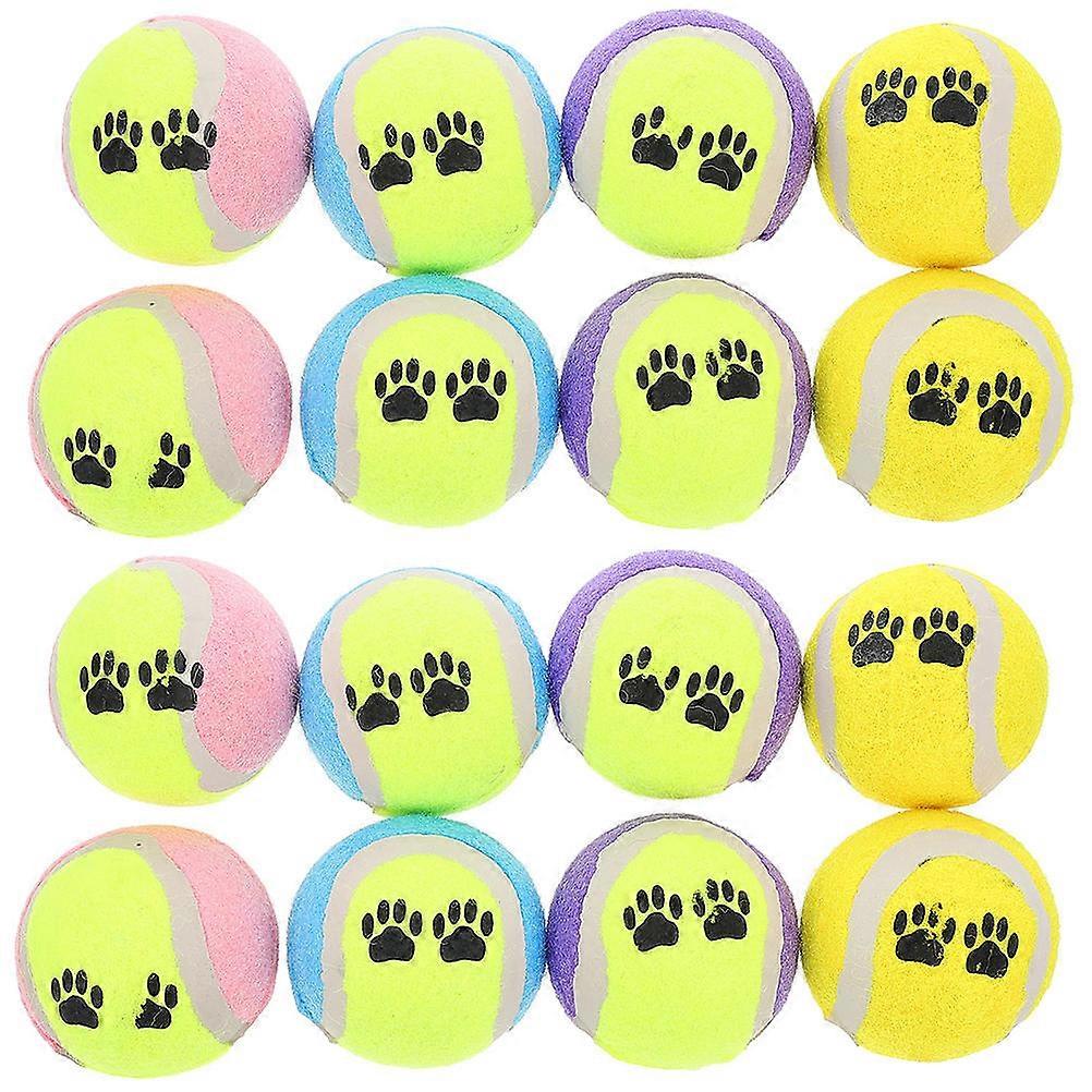 Rubber Dog Ball for Pet with Bright Assorted Colors Helps Release Energy and Reduces Boredom 16pcs