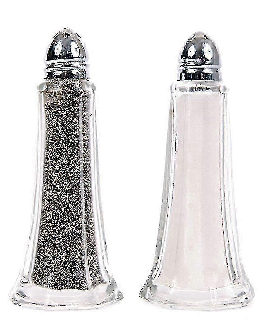 2025 Glow Salt & Pepper Shakers Set of 2 Glass Lighthouse Design with Easy Screw Cap