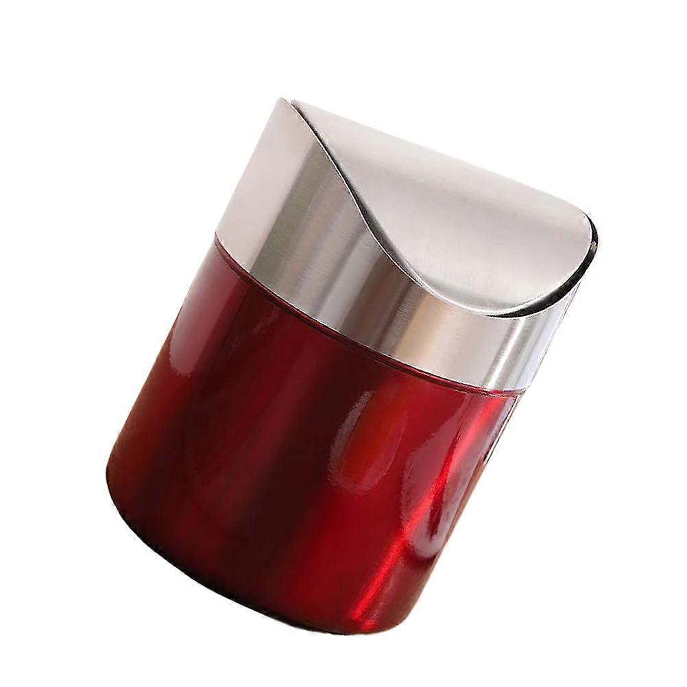 Red Stainless Steel Trash Can for Home Compact Size Easy to Carry and Use in Bedroom Office