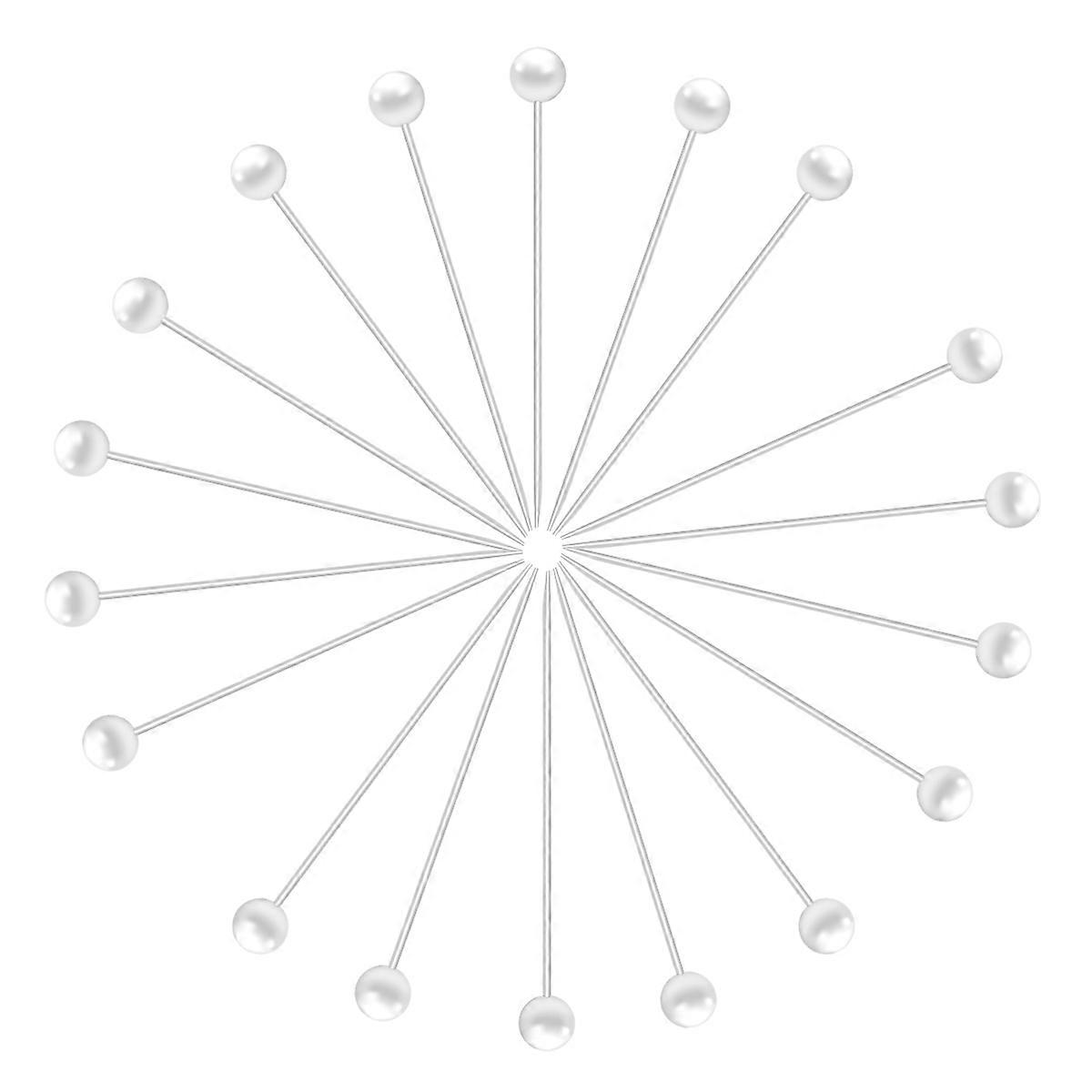 Pearl Head Pins for DIY Sewing Crafts with Pearl Design 100 Pieces White Metal