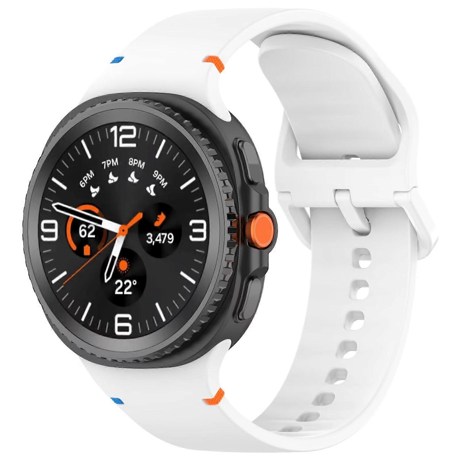 Strap for Samsung Galaxy Watch 8 40/44/8 Classic, Soft Silicone White