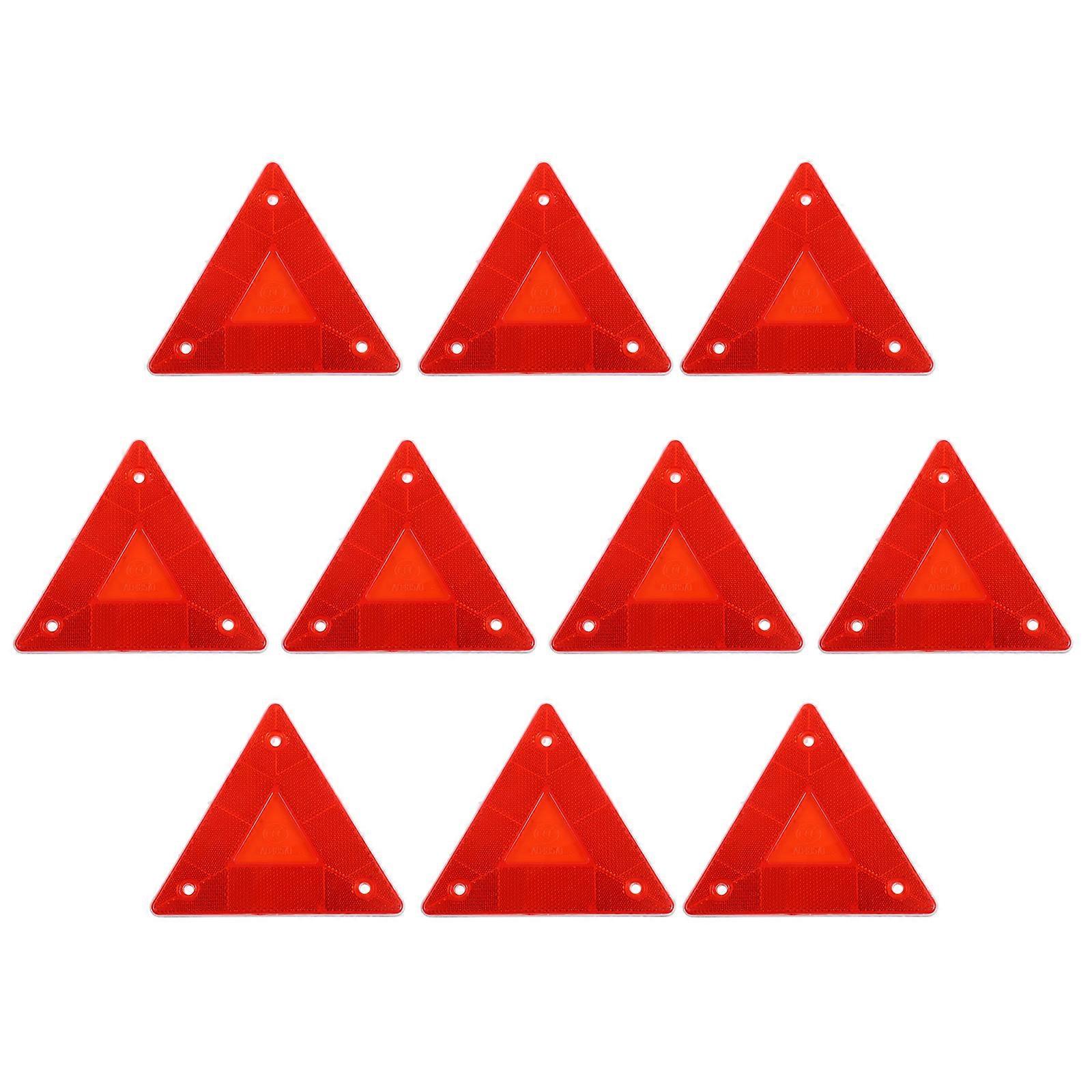 Roadside Triangle Reflectors 10Pack Provide Visibility For Drivers During Road Trips With Unique Triangle Shape