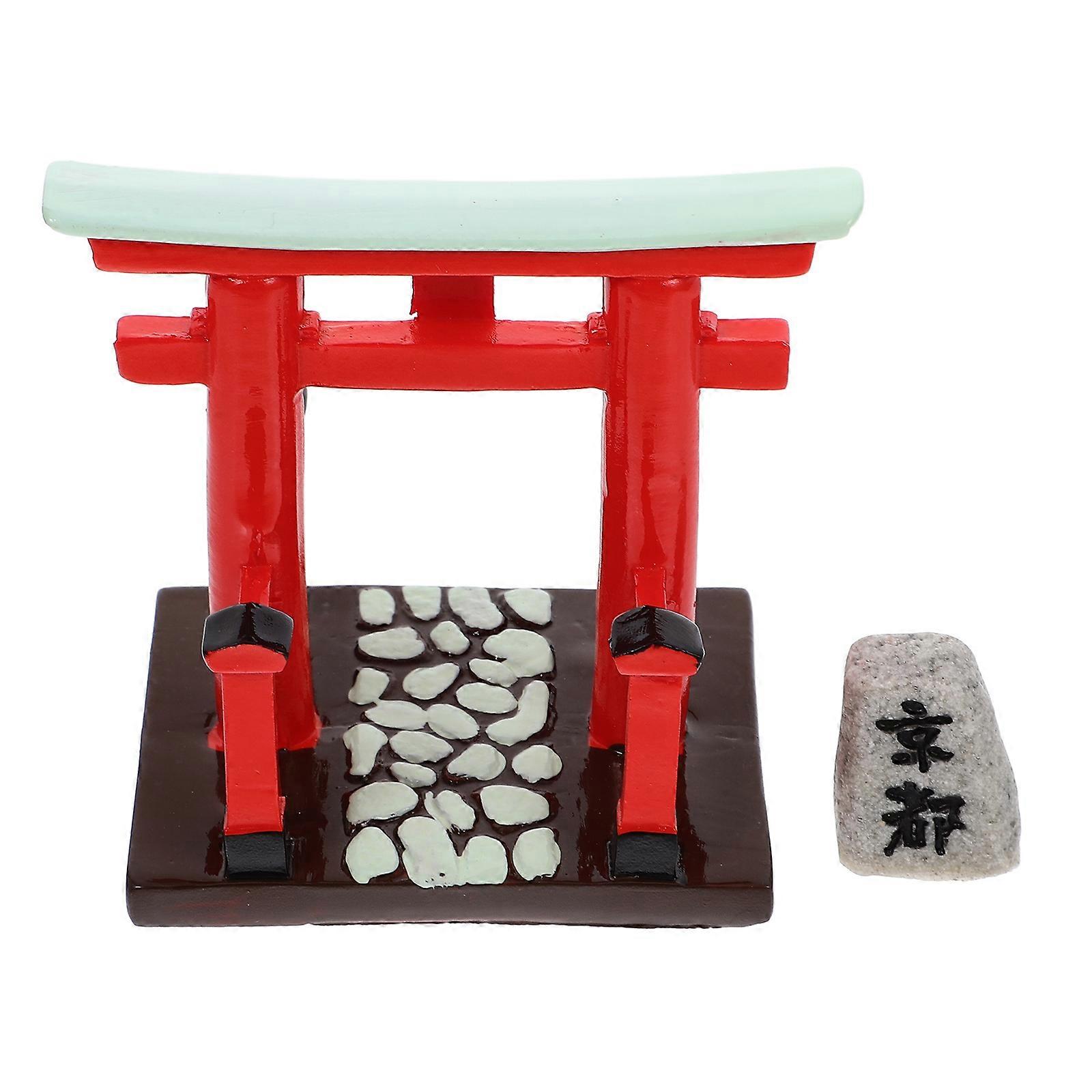 Gate Garden Model Decorative Item For Collectors Featuring Stone Stele Shape 8.20X7.40X6.30cm 2Pack