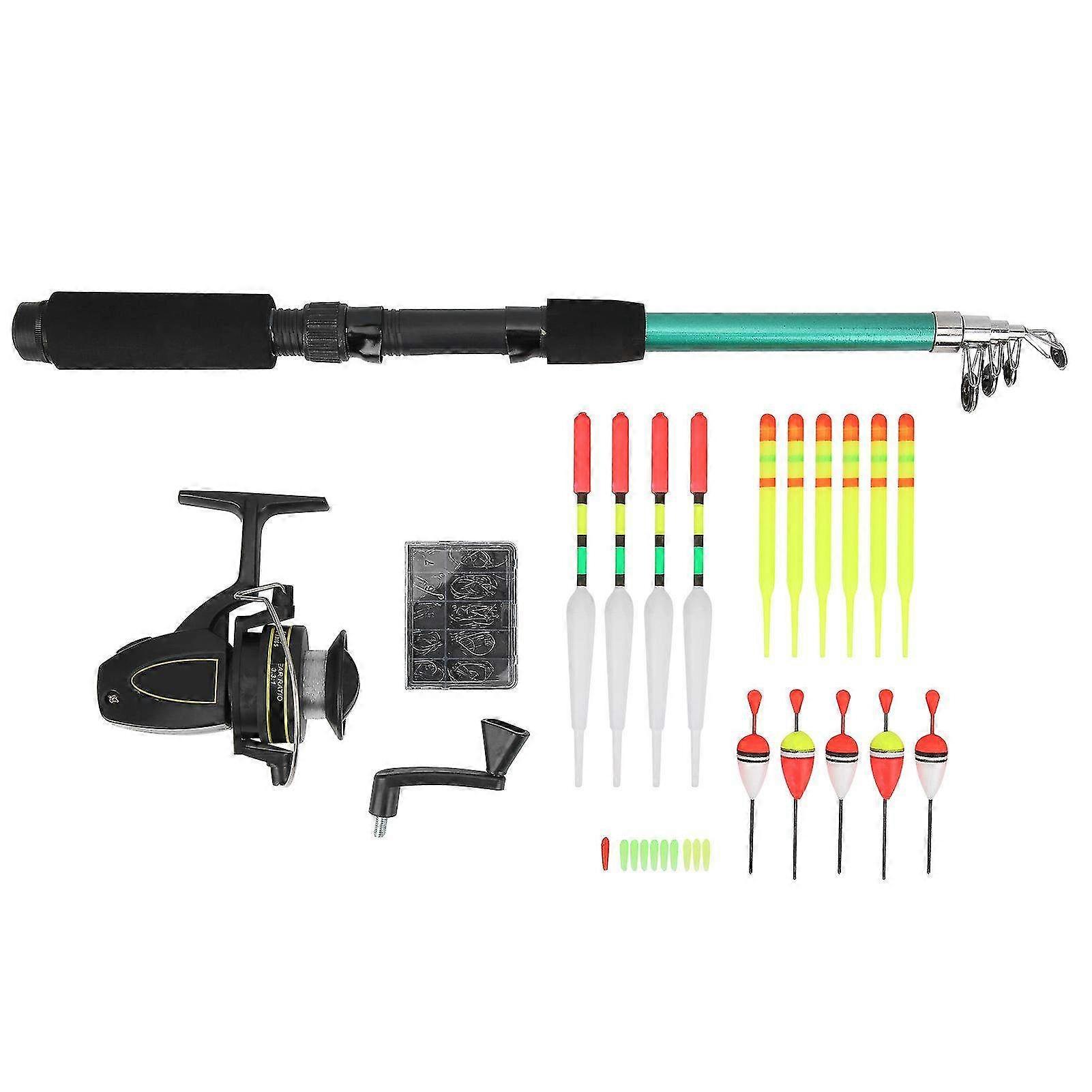 Portable Fishing Rod & Reel Set with Line - Complete Kit with Hooks, Floats & Storage Box for Easy Transport and Convenience