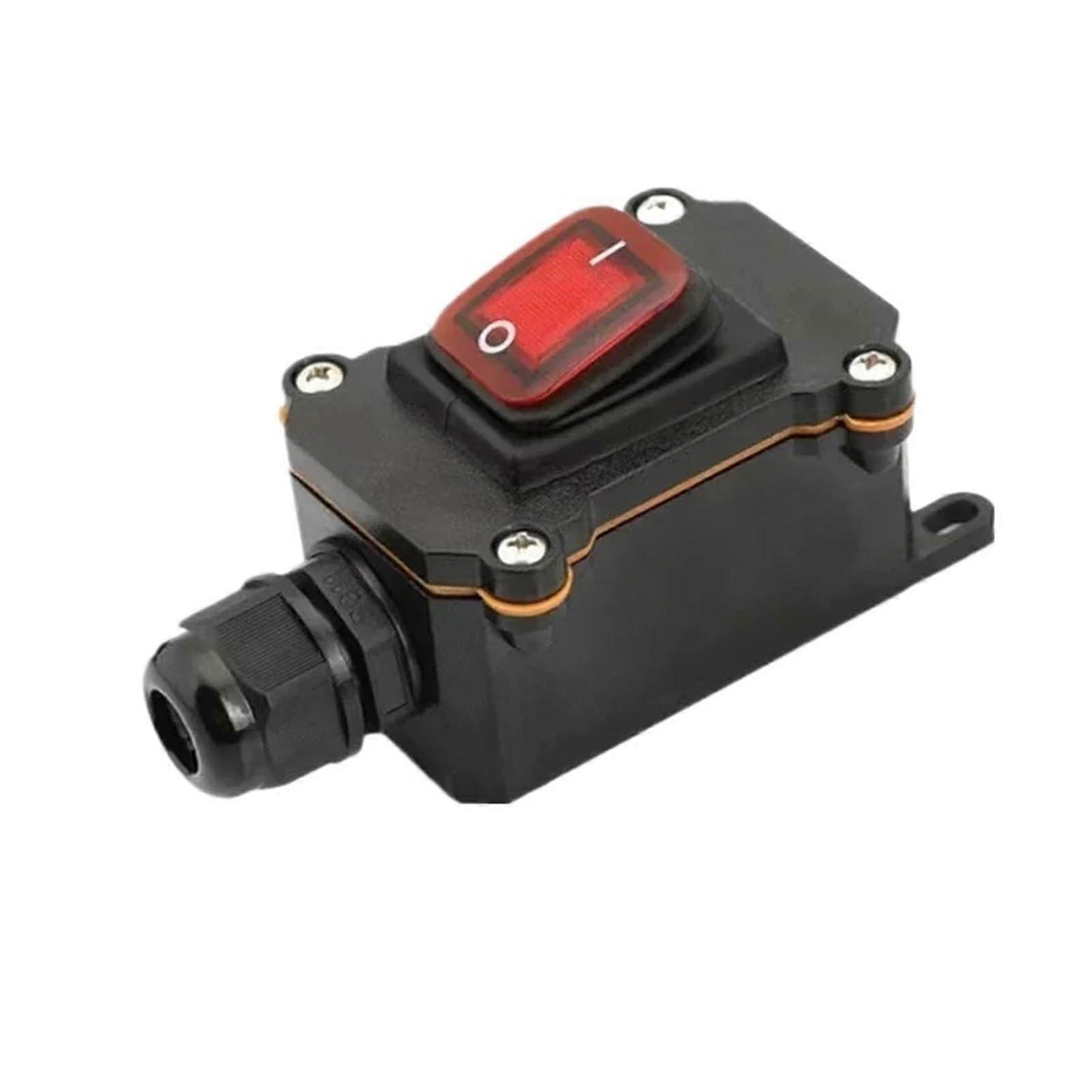 IP65 Waterproof Ship Type Switch 220V/24V 16A/30A Outdoor Electrical Control Switch for Amp Box Single Red 12-24V