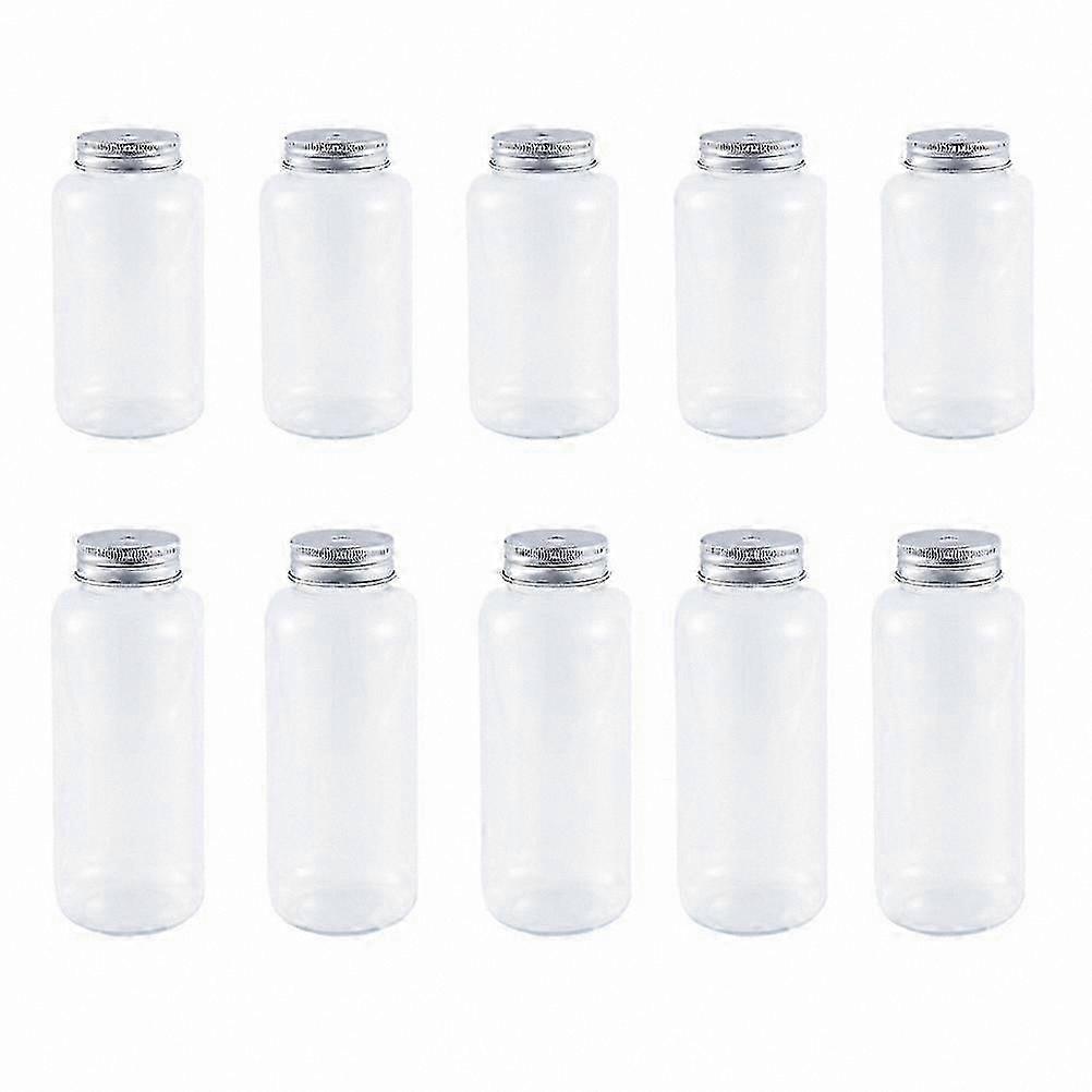 Clear Refillable Drink Bottles with Straws, 10-Pack Reusable Containers for Beverages