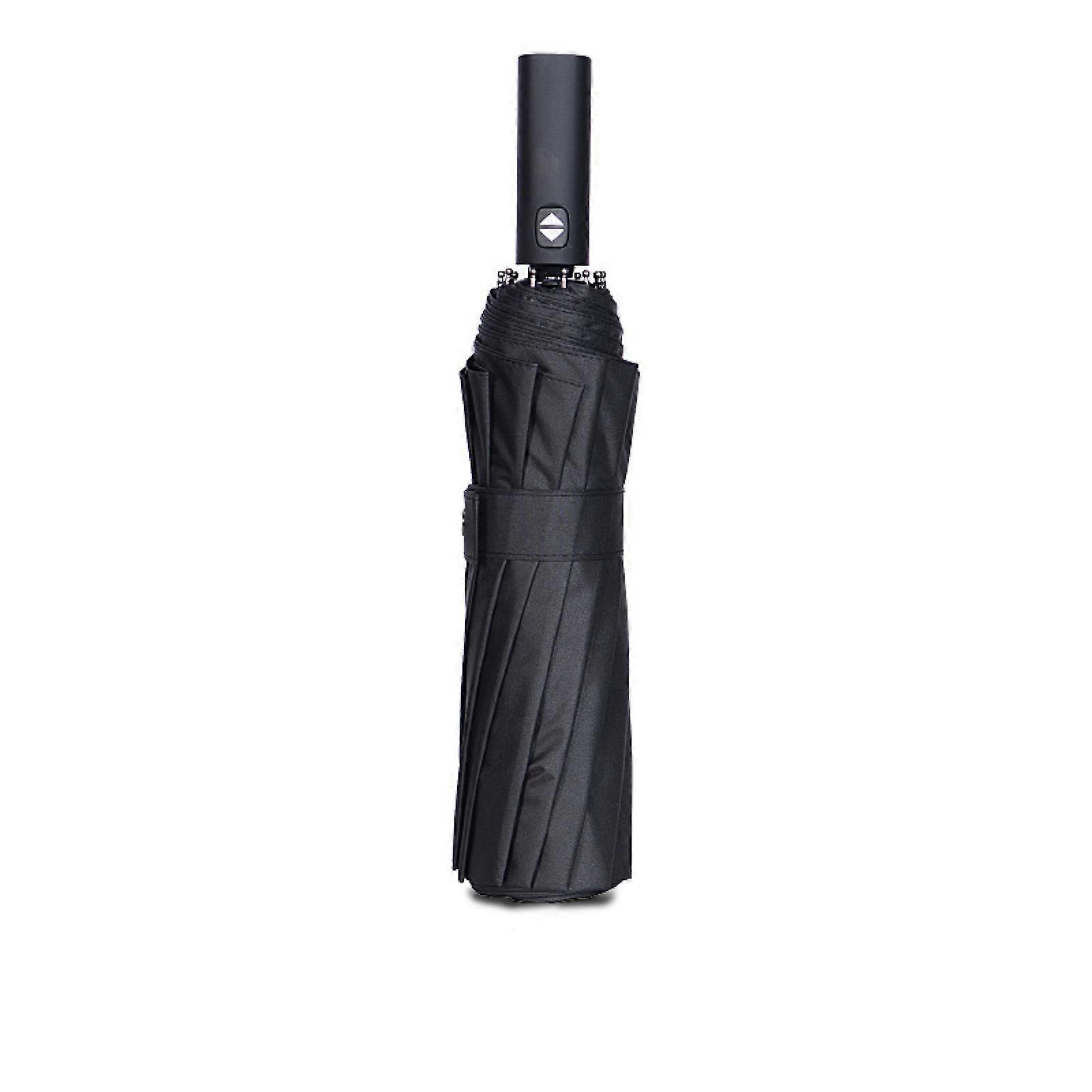 12 bone impact cloth automatic unisex umbrella sunscreen umbrella simple reinforcement windproof umbrella advertising logo printing 12 bone navy blue