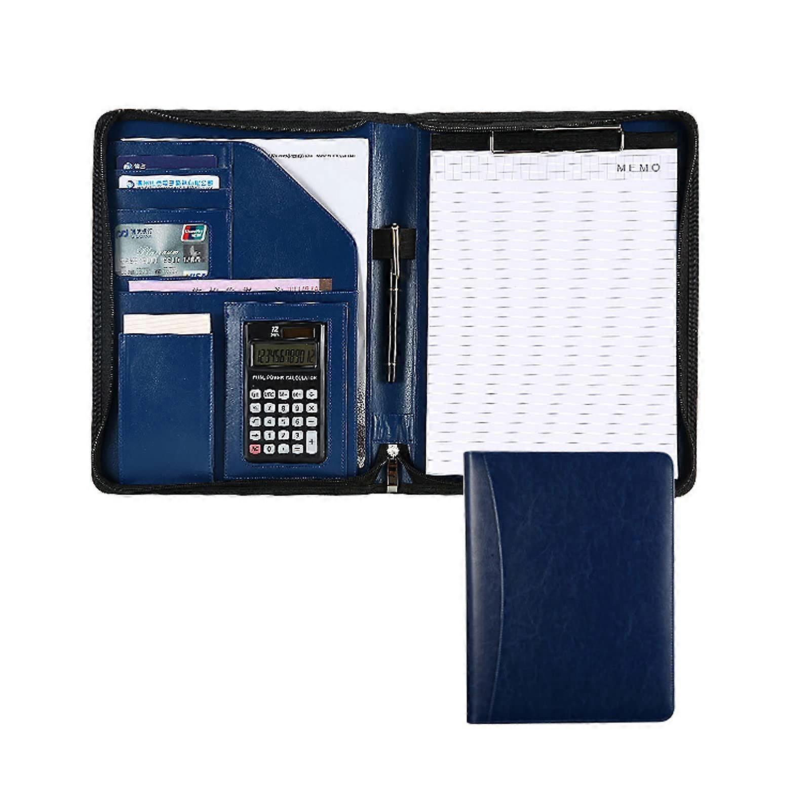 Writing Case A4 Conference Folder with Zip Portfolio Organiser (Blue, 12digi)