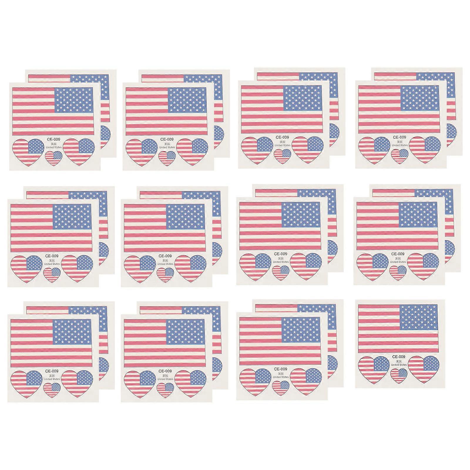 American Flag Design Stickers 25Pcs For Face Body Objects Assorted Color Decoration Removable Use