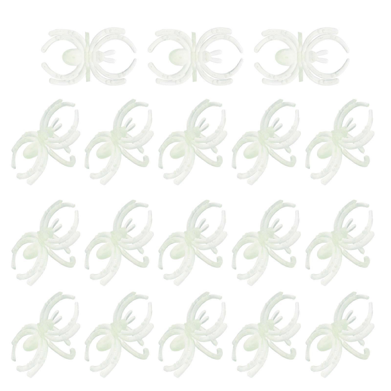 Bagues araignées en plastique blanches pour Halloween, 144 pièces, pour enfants