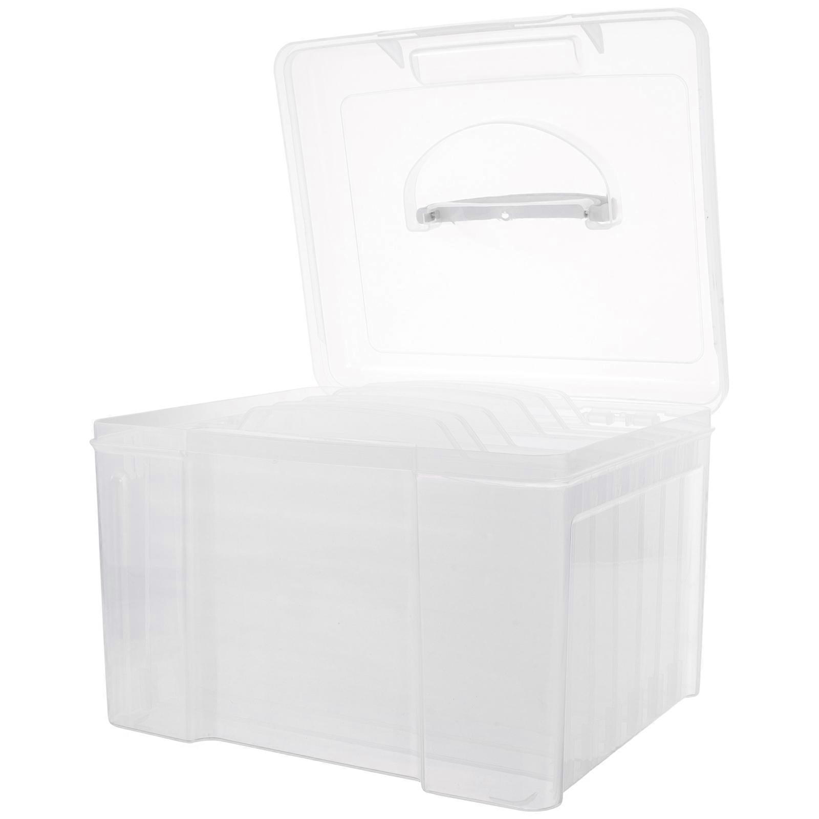 Adjustable Compartment Photo Storage Box Durable Plastic Organizer for Photos Game Cards Portable Design Easy Use