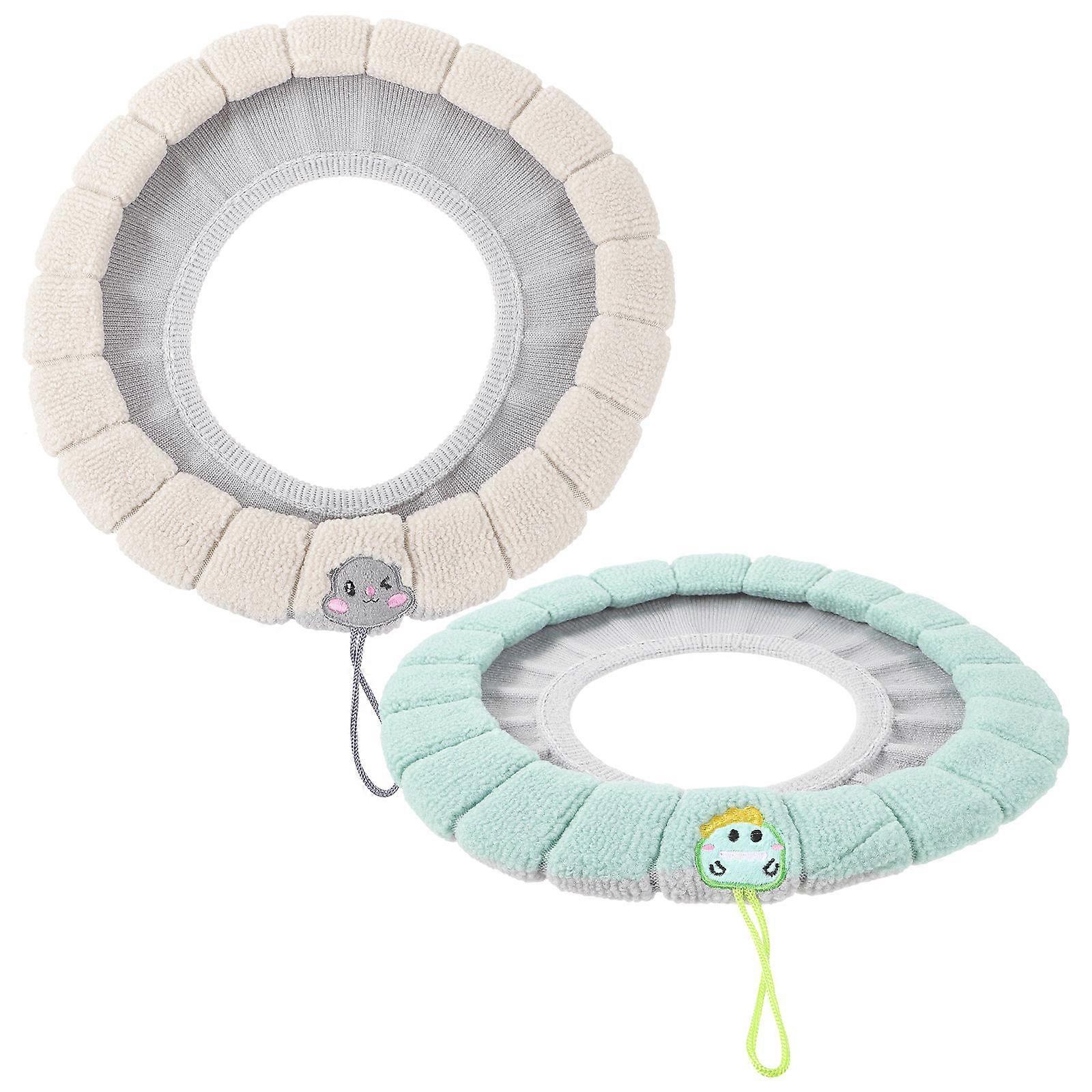 Assorted Color Washable Toilet Mats 2Set Bathroom Decoration Reduce Discomfort Daily Life