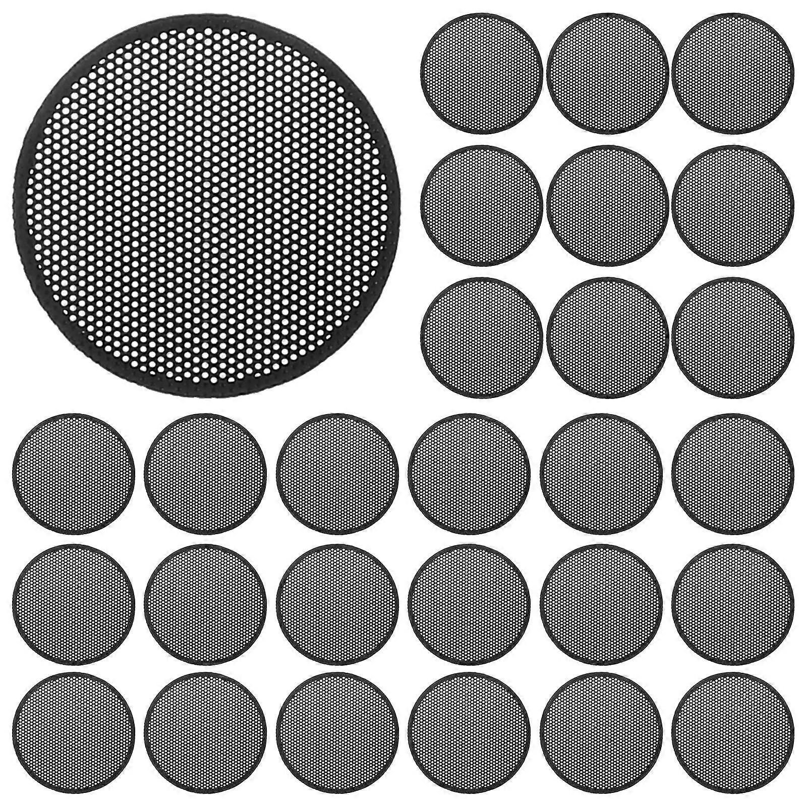 50pcs Self-Adhesive PVC Speaker Mesh for Computer Use Black Dust Protector with Tiny Holes