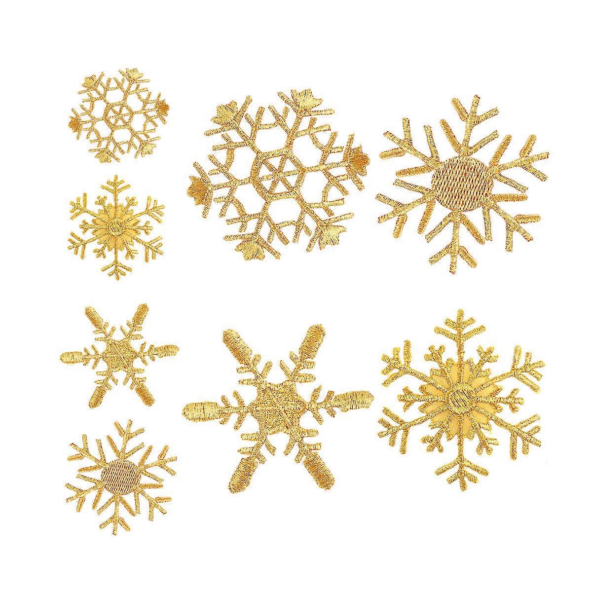 Decorative Golden Snowflake Sew On Patch For DIY Enthusiasts 6.00X6.00X0.10CM 8Pcs