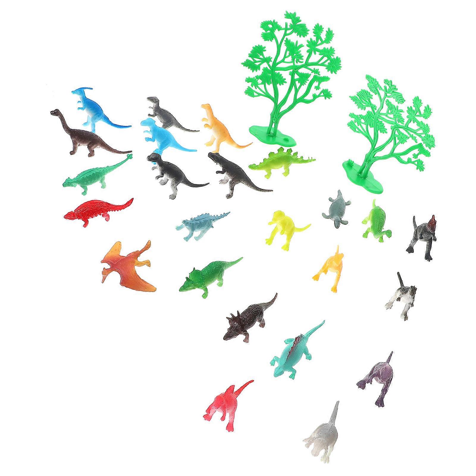 Dinosaur Small Toys 24Pcs Mini Dinosaur Shapes For Cognitive Development And Playtime Activities In Assorted Colors