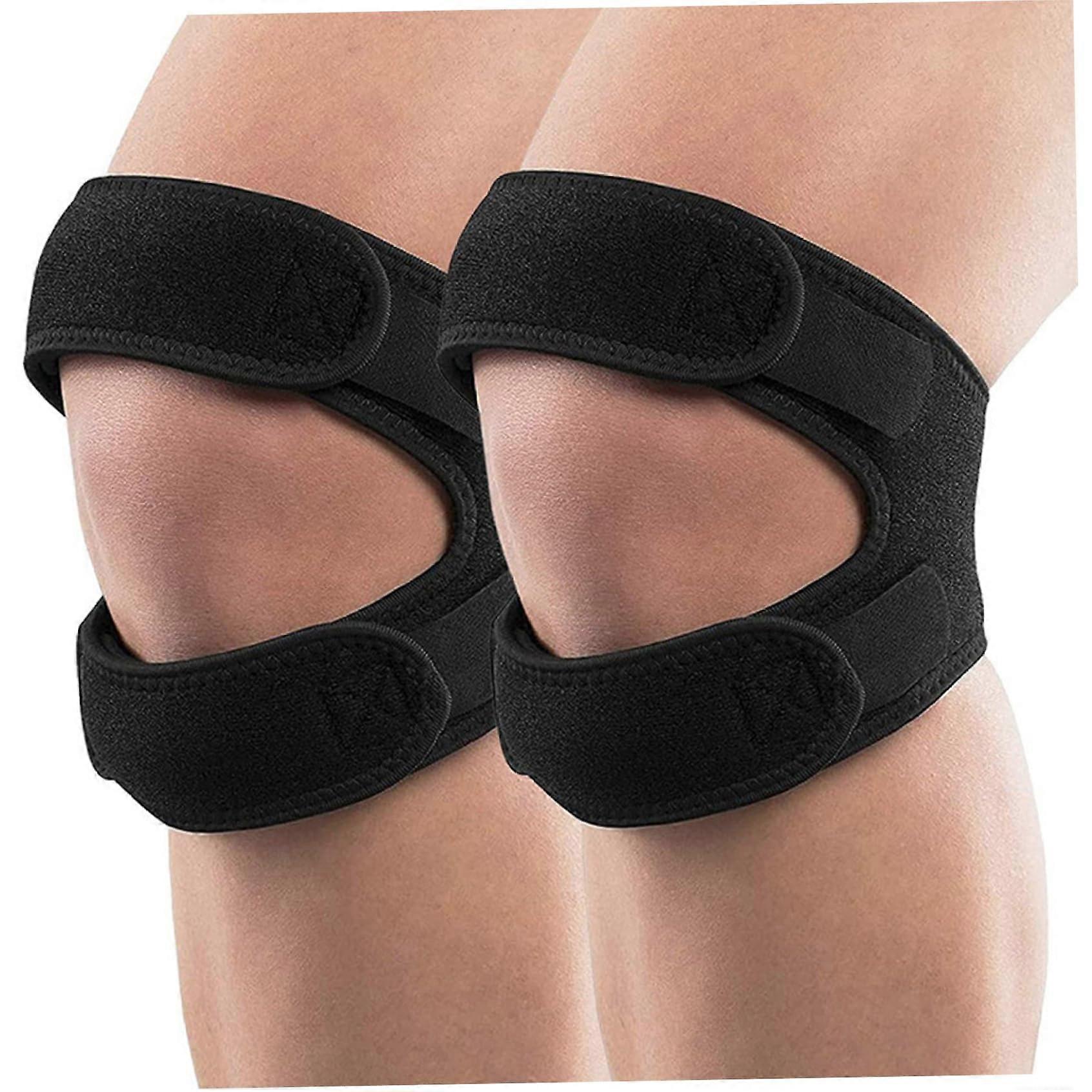 Patella Knee Straps 2pcs, Adjustable Patellar Tendon Support Brace for Injury Recovery, One Size Fits Most