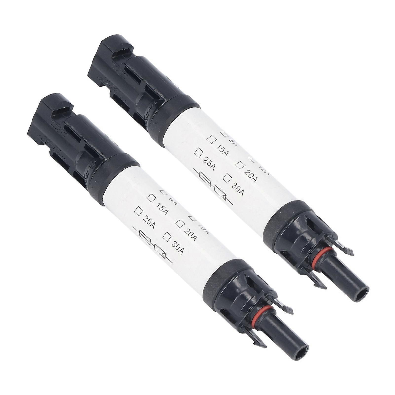 2Sets Solar PV Connectors Set IP68 Waterproof Anti UV 1000V Solar Built in Fuse Connector for Solar Cables/Controllers15A 