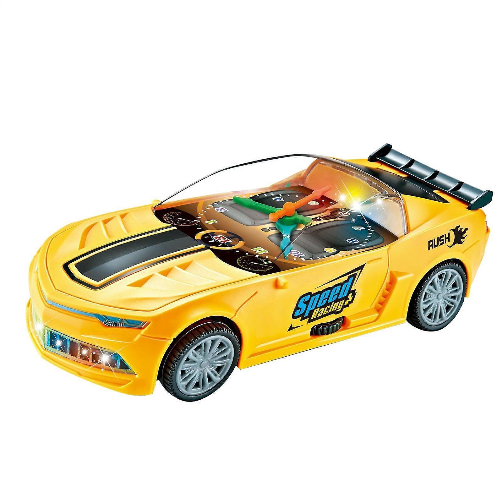 Electric Clock Toy Car - LED Musical Clockwork Vehicle for Kids, Push and Go Design with Light and Sound Features, Gift for Toddlers